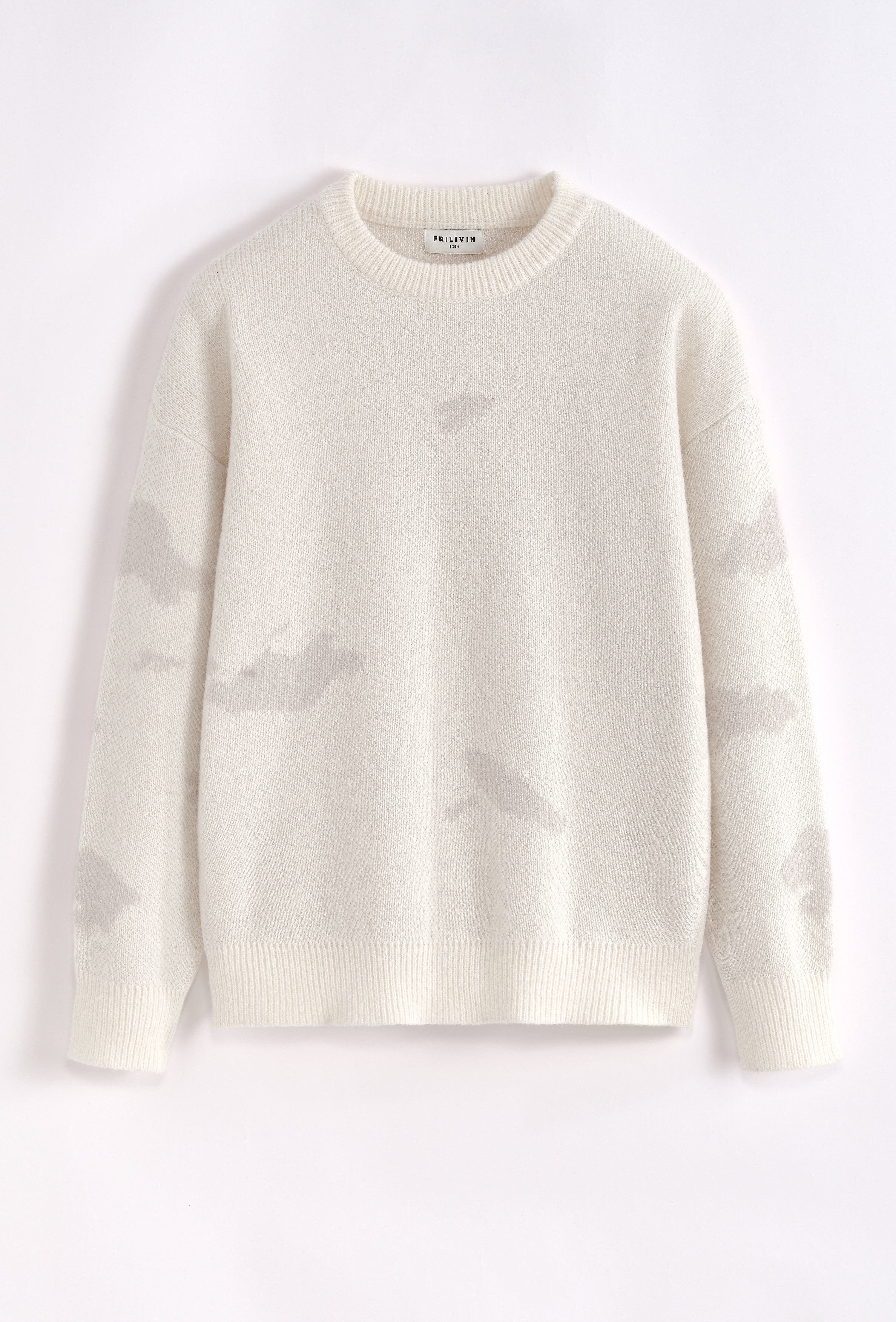 Pull beige motif nuage