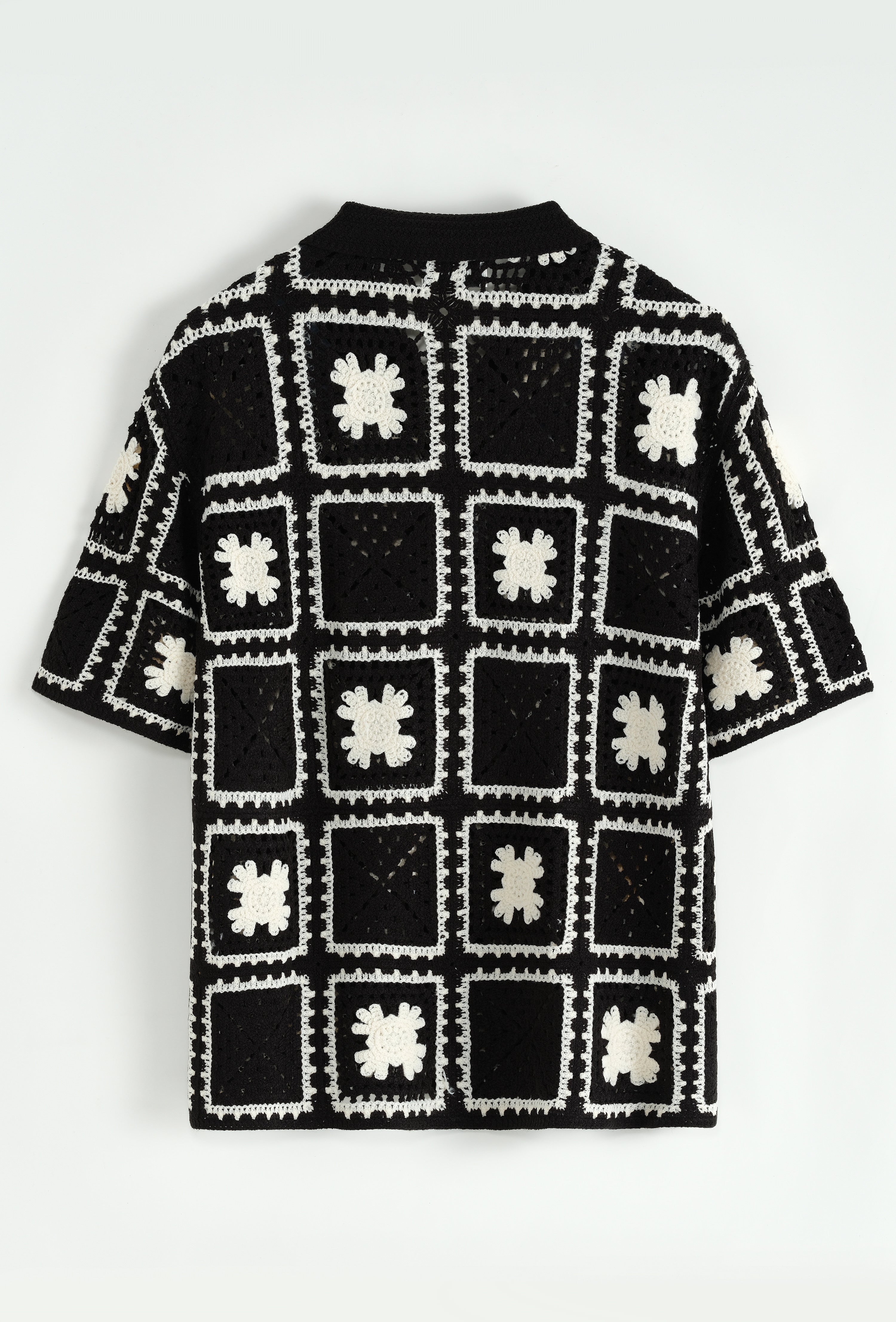 Chemise crochet noir / blanc