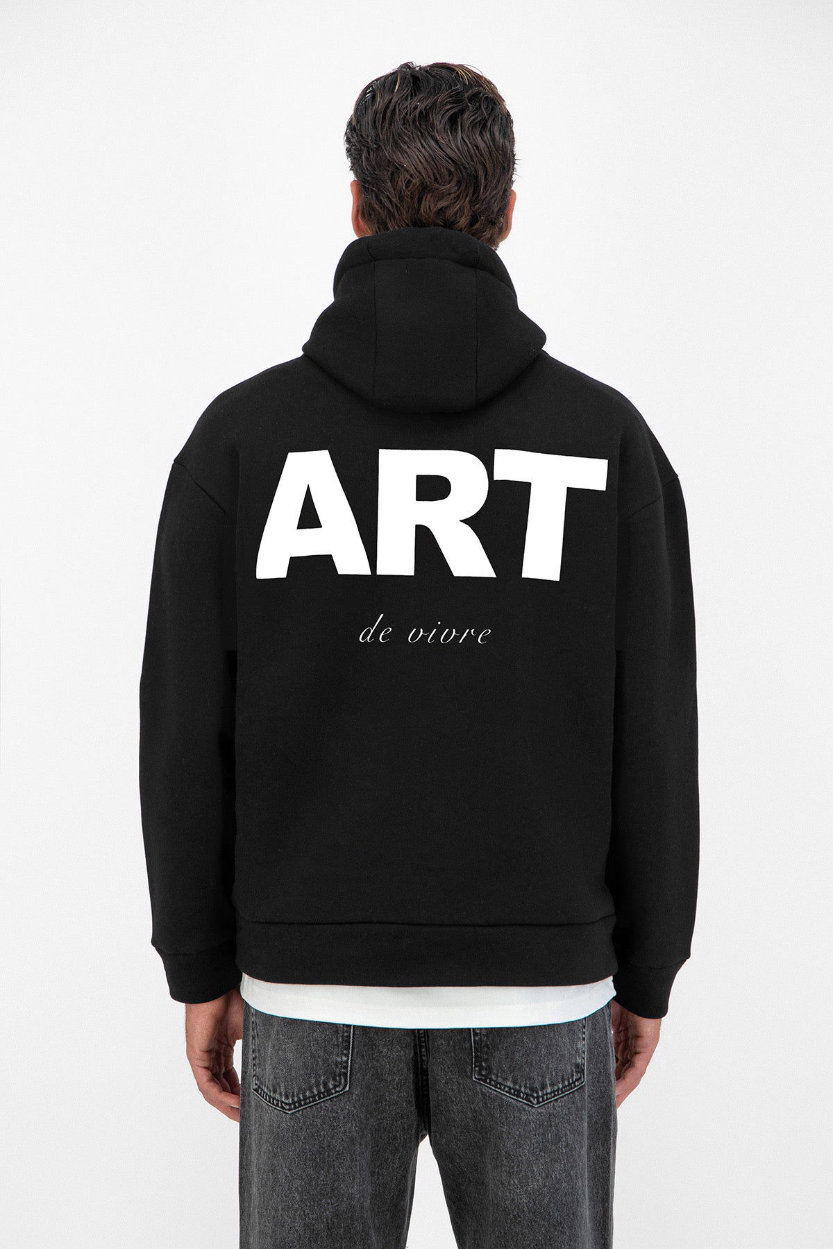 Sweat capuche noir ART