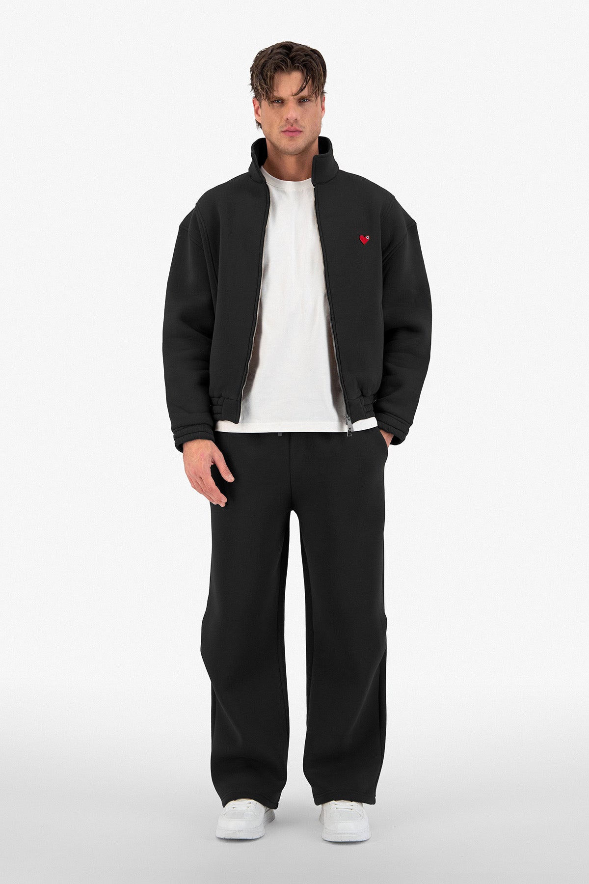 Pantalon jogging noir petit cœur