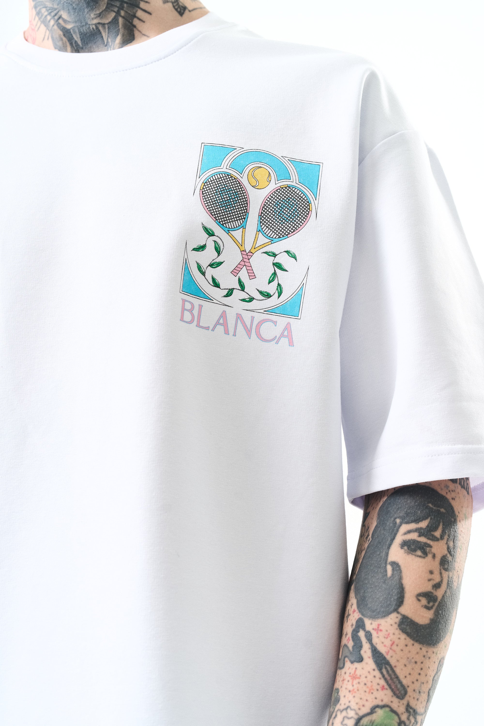 T-shirt Blanca raquette blanc