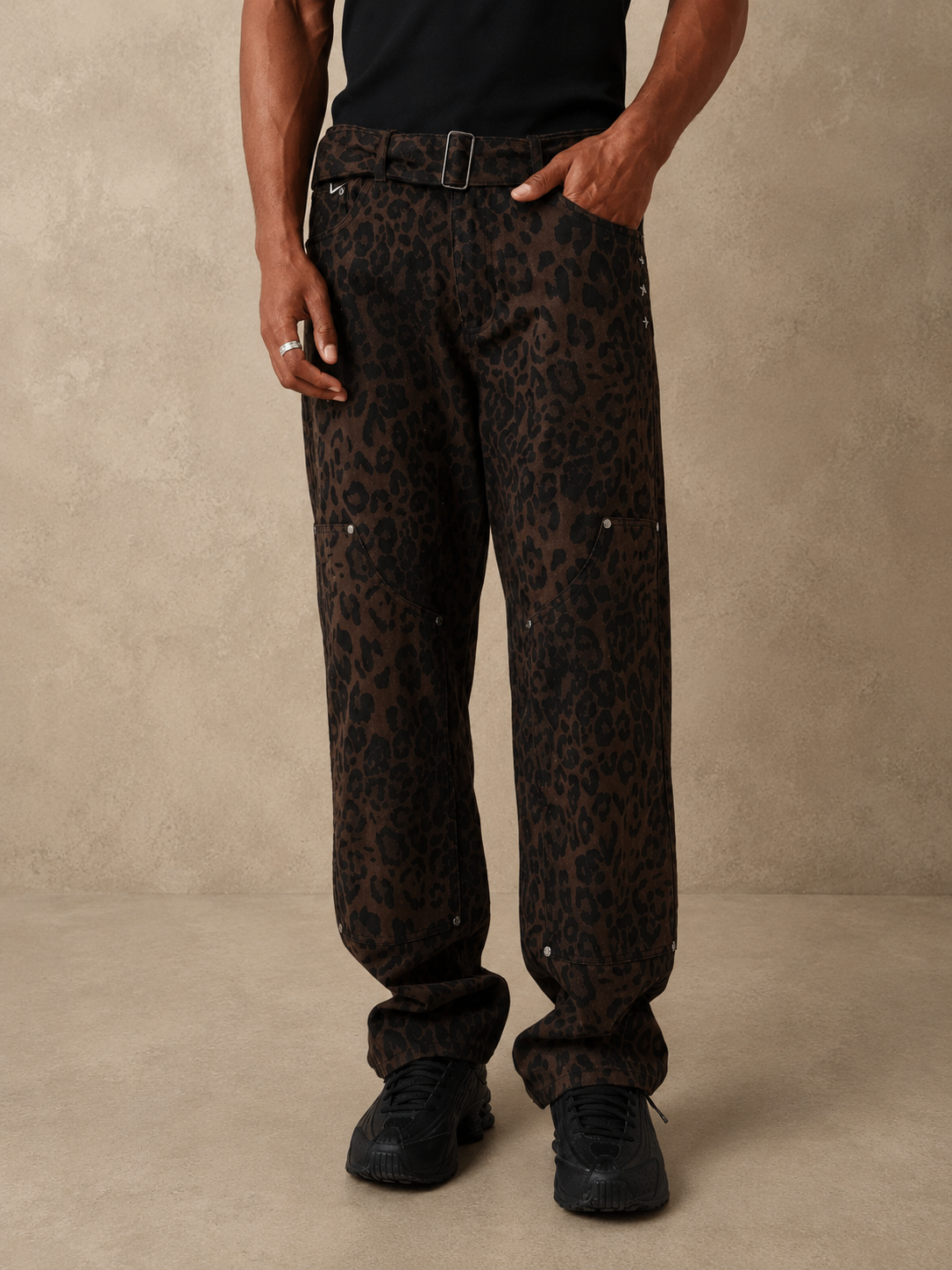 PXP - Pantalon denim léopard