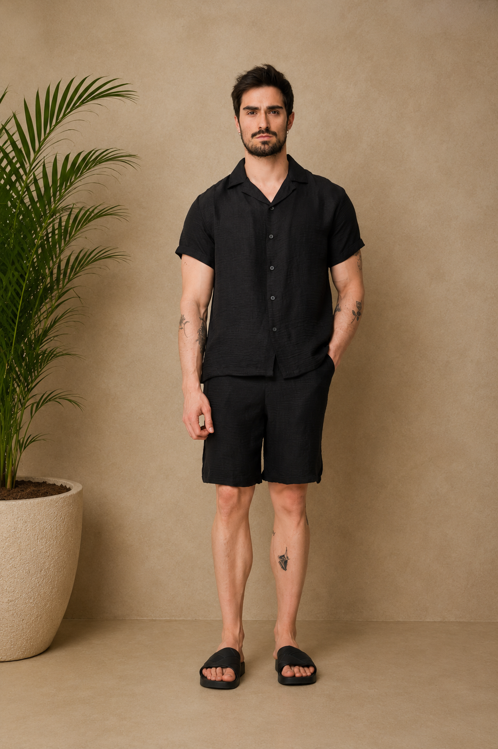 Ensemble Ibiza short chemise noir