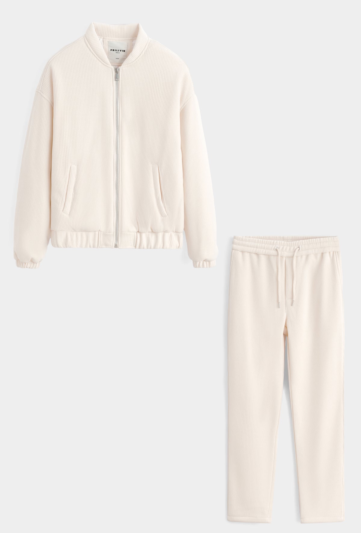 Ensemble velvet crème velours côtelé