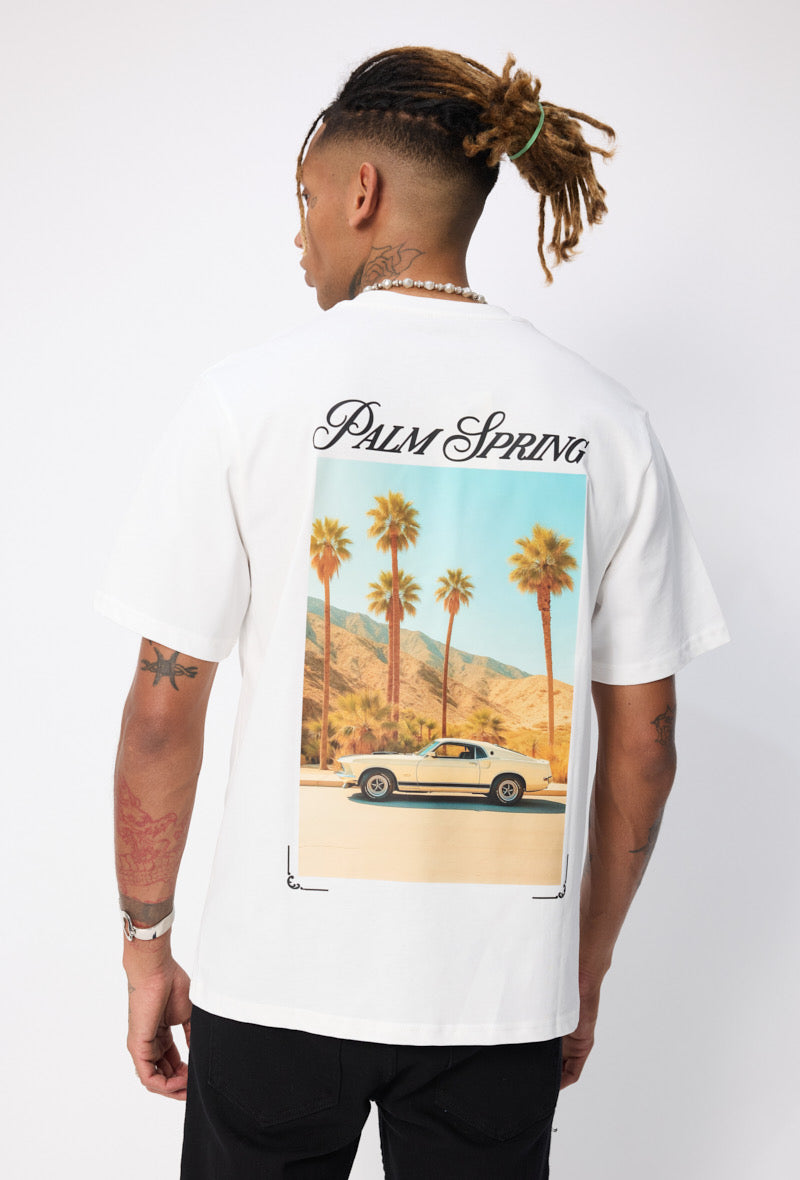 T-shirt Palm Spring blanc