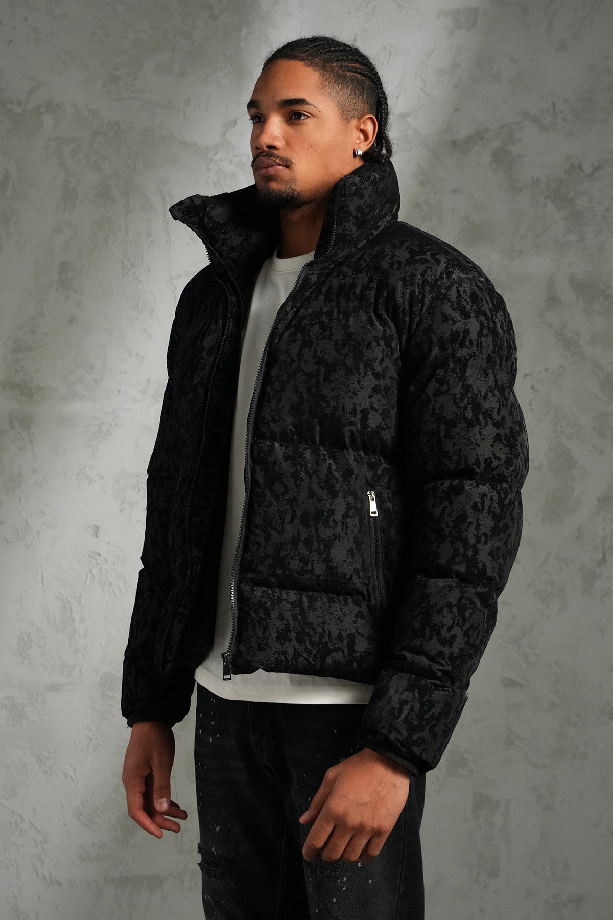 Doudoune motifs noir