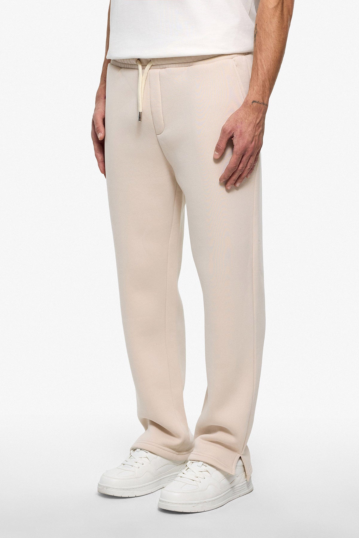 Pantalon jogg fente beige
