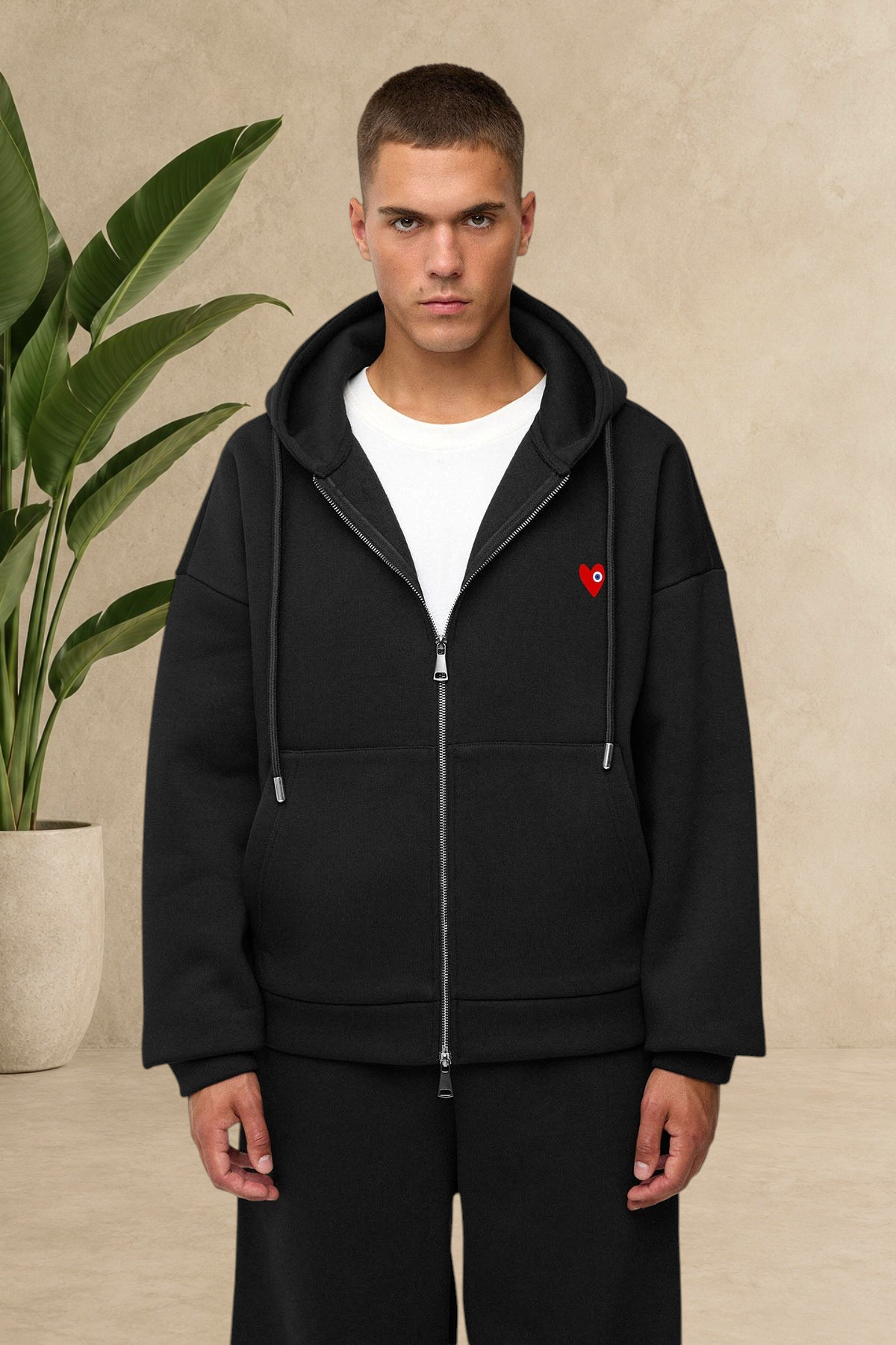 Veste capuche noir Make Love