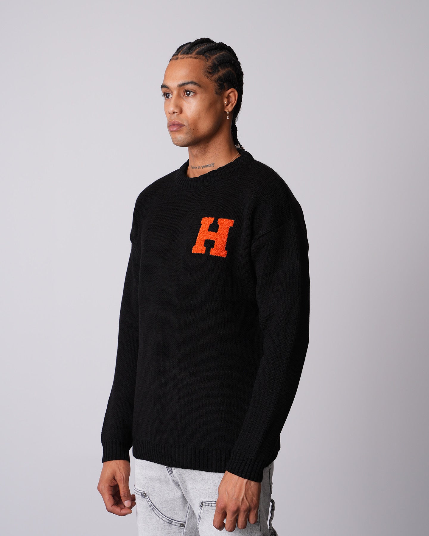 Pull maille noir H