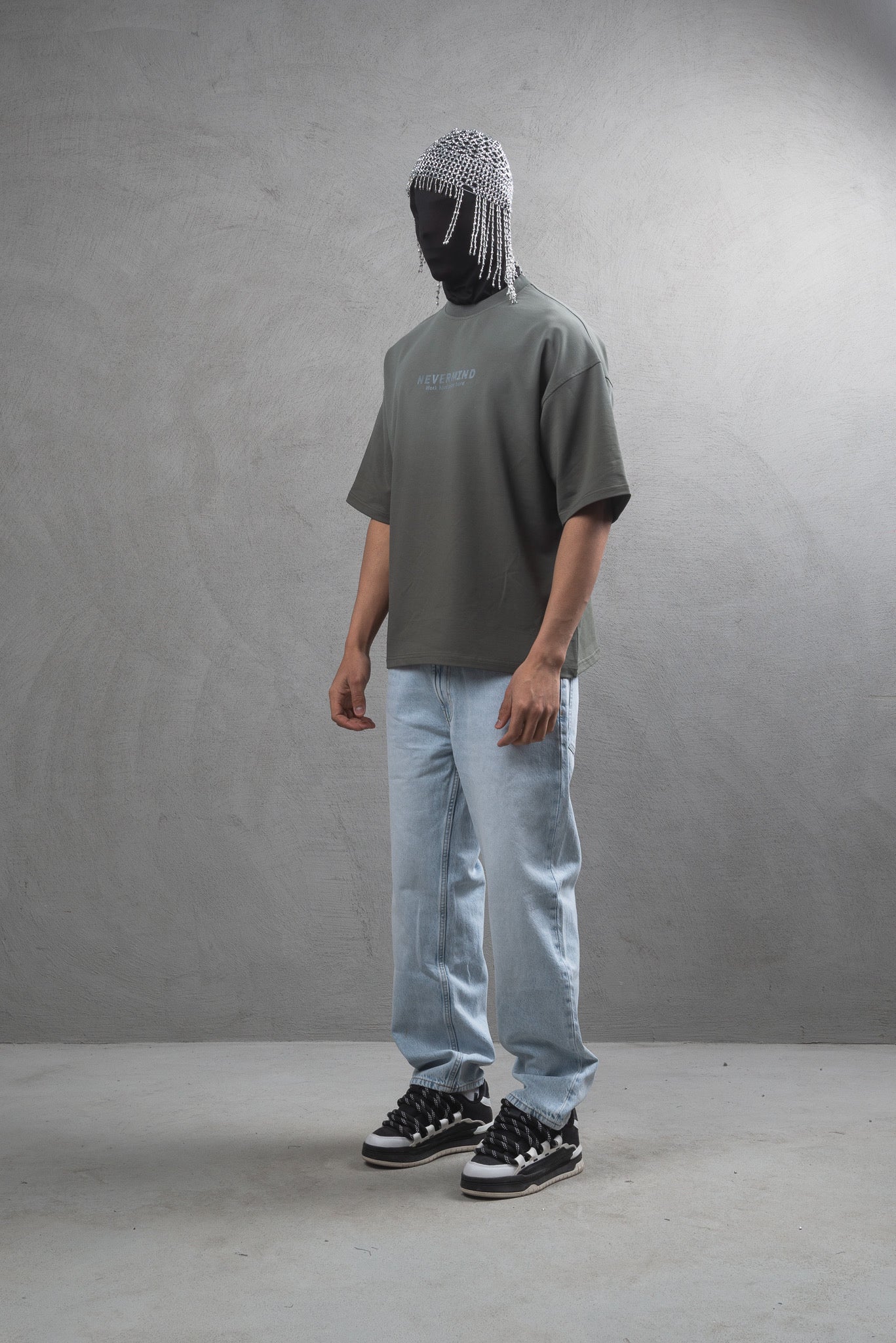T-shirt Oversize Nevermind kaki