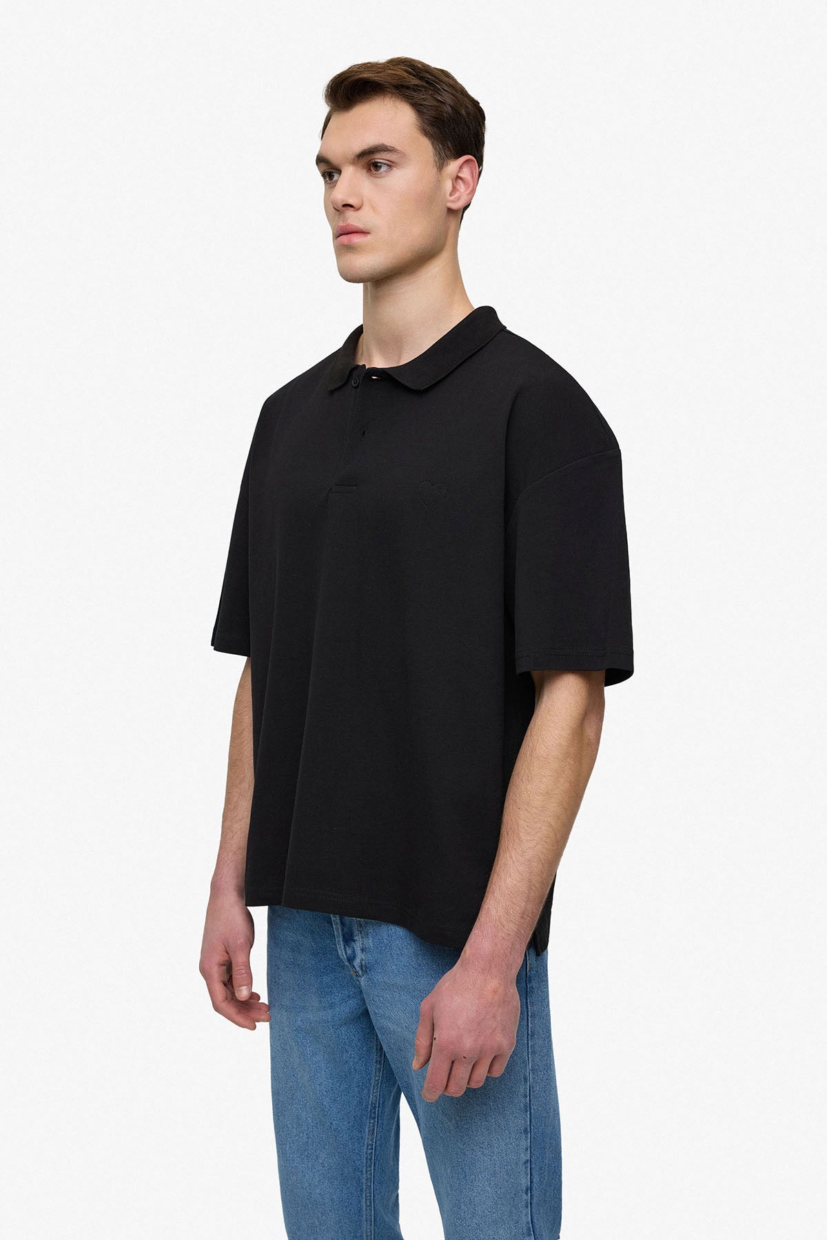 Polo petit cœur noir