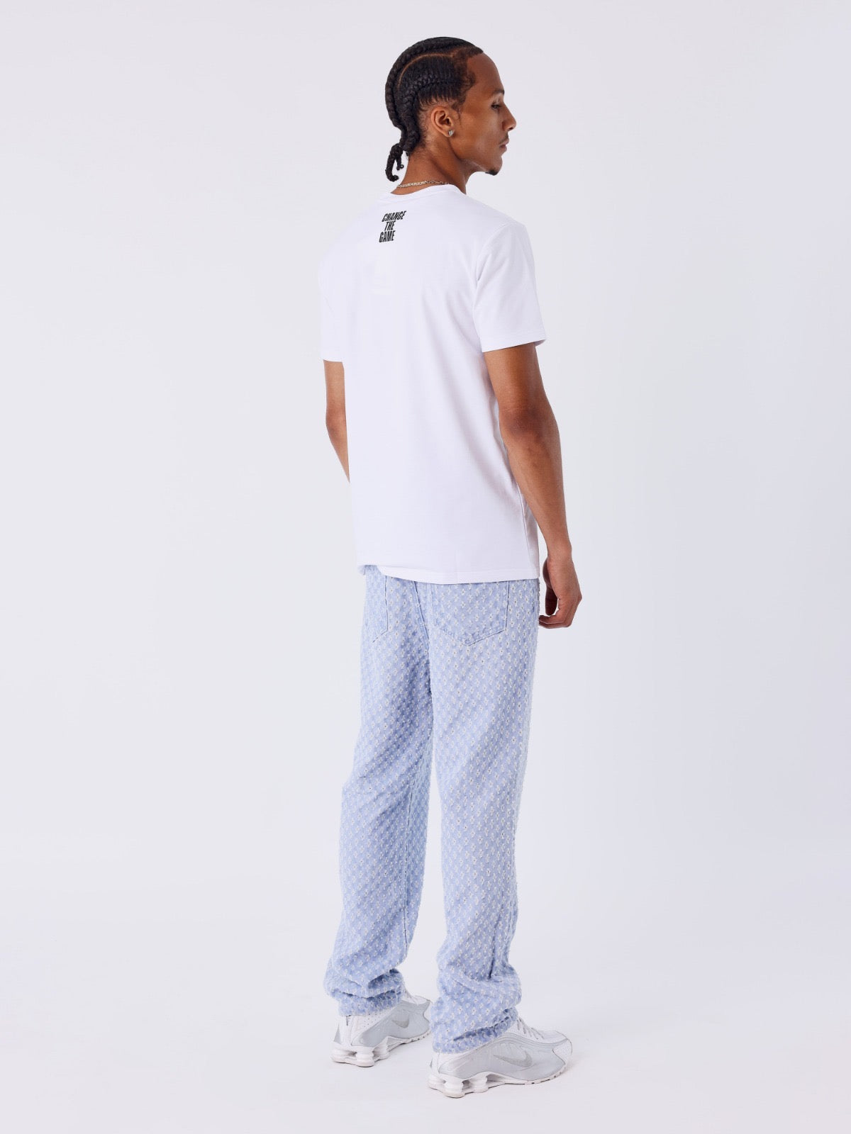 PXP - Pantalon Jean motif bleu ciel