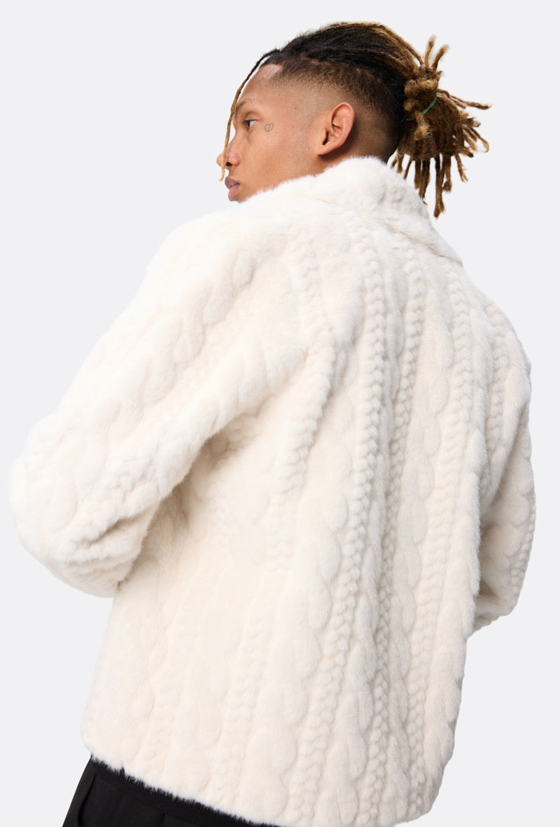 Veste fourrure blanche Montréal