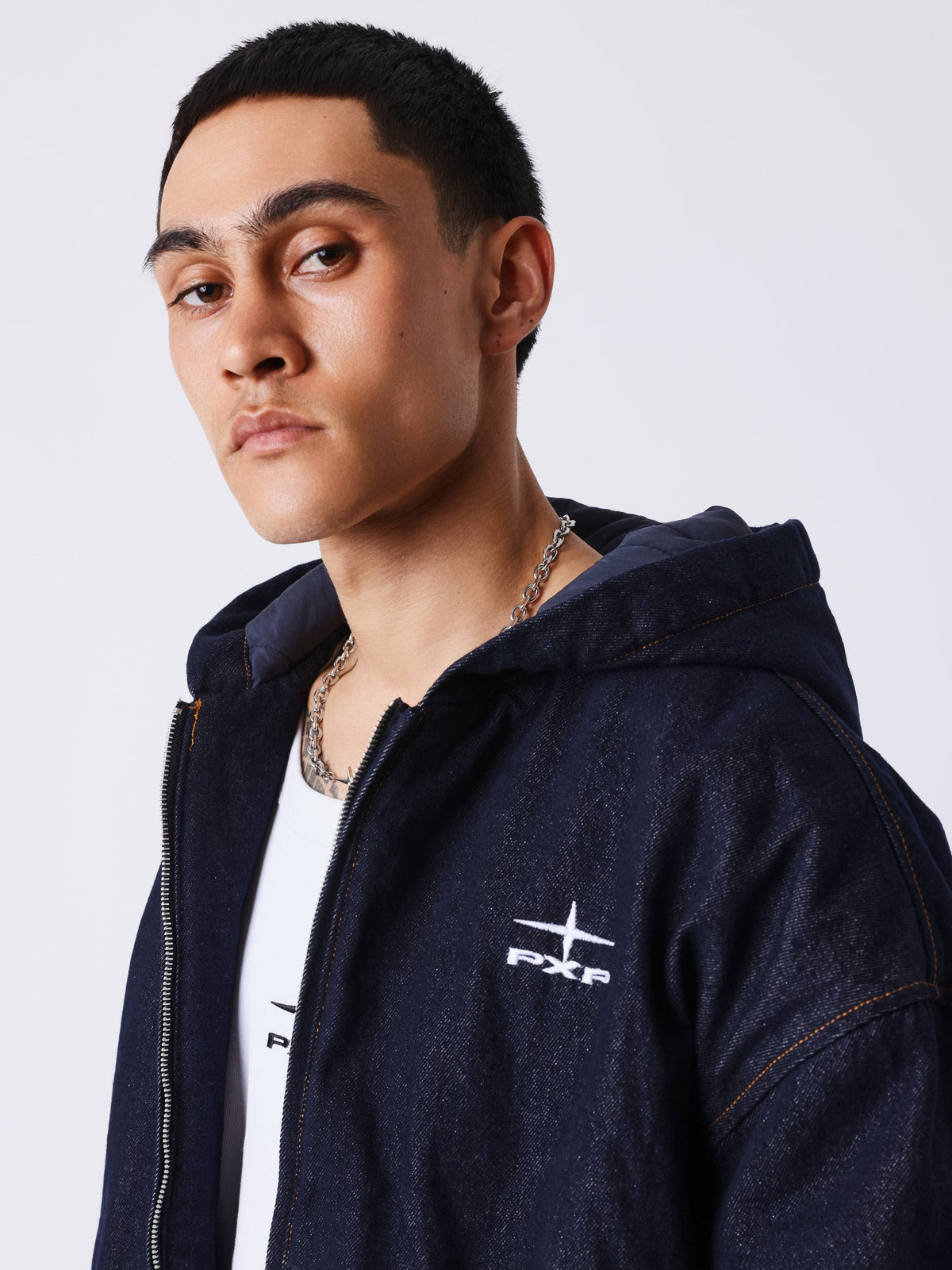 PXP - VESTE A CAPUCHE DENIM SNOW