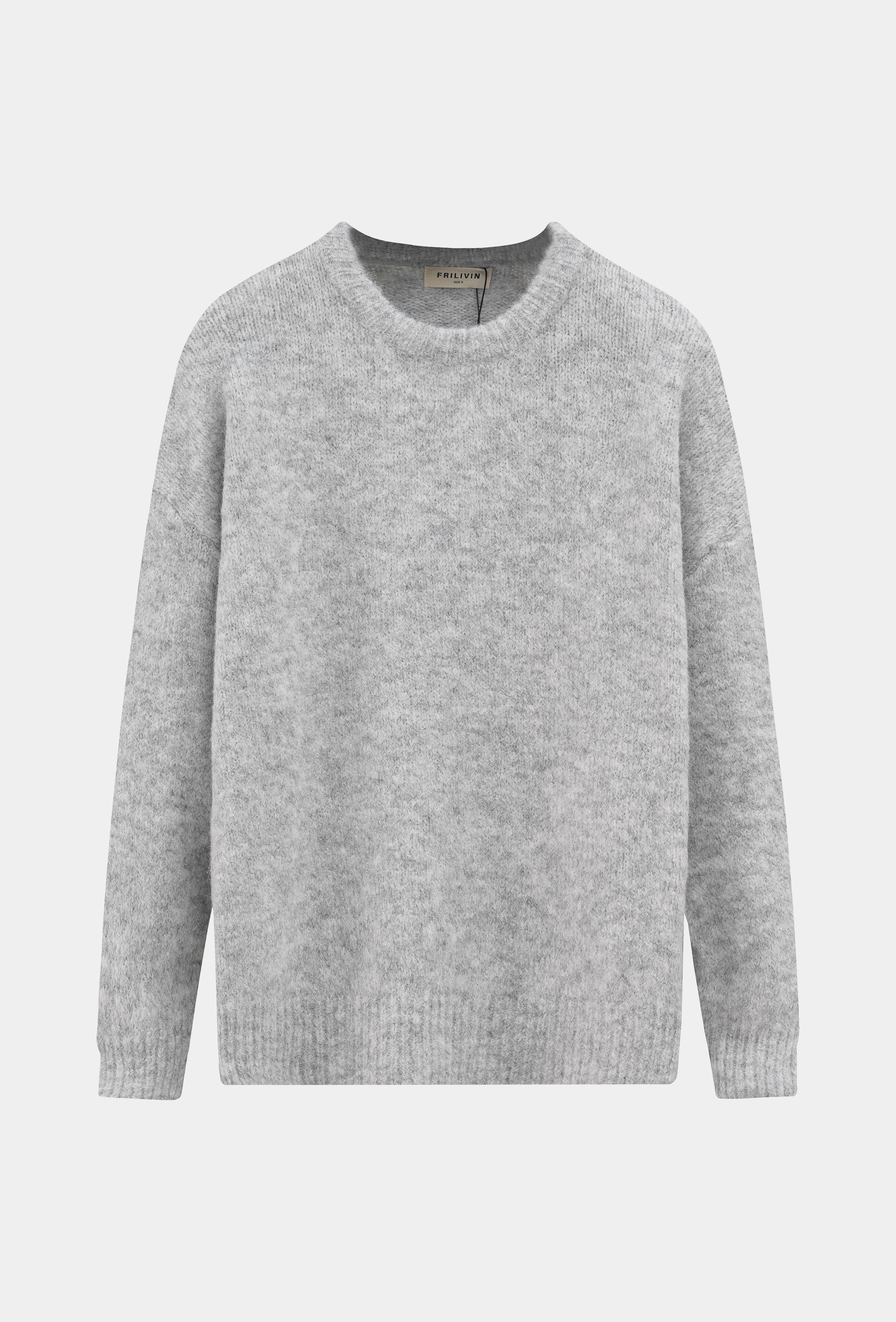 Pull oversize gris fourrure