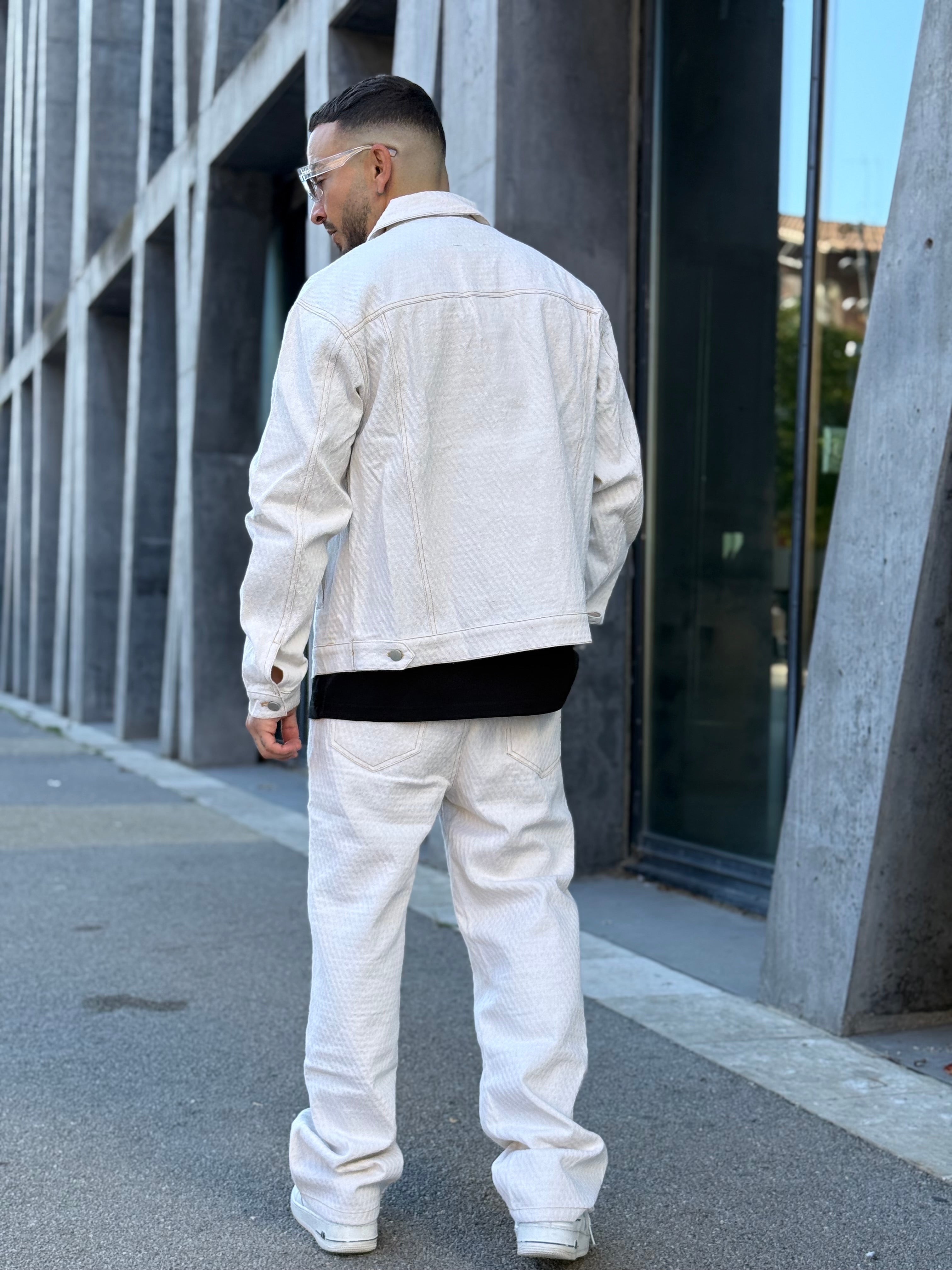 Ensemble veste + pantalon Denim beige