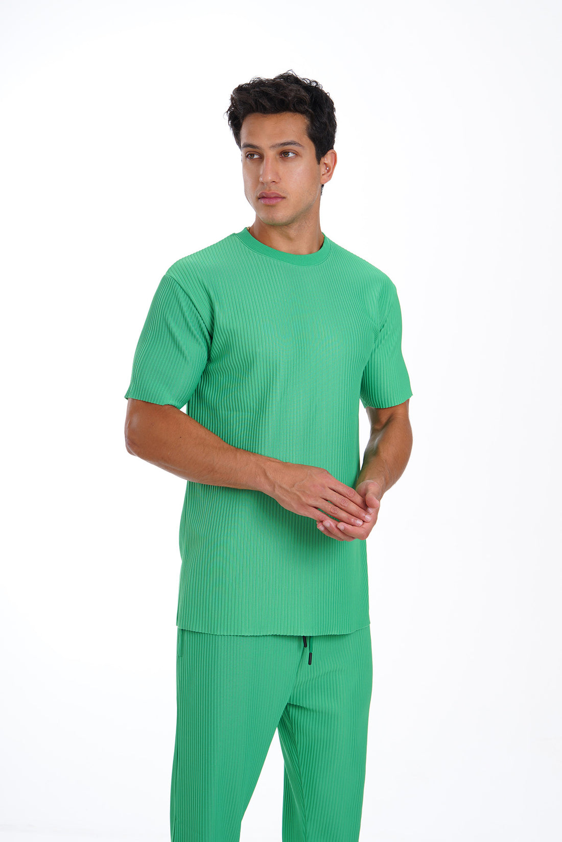 Ensemble pablo plissé vert pantalon + t-shirt - Stayin