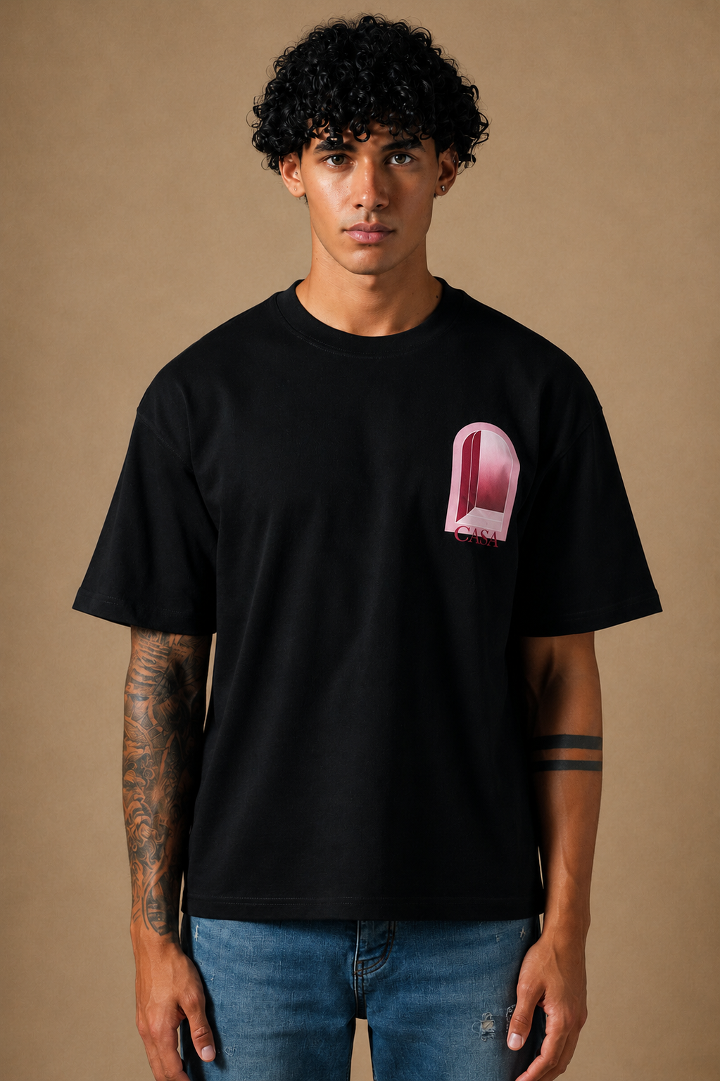 T-Shirt Casa noir / rouge