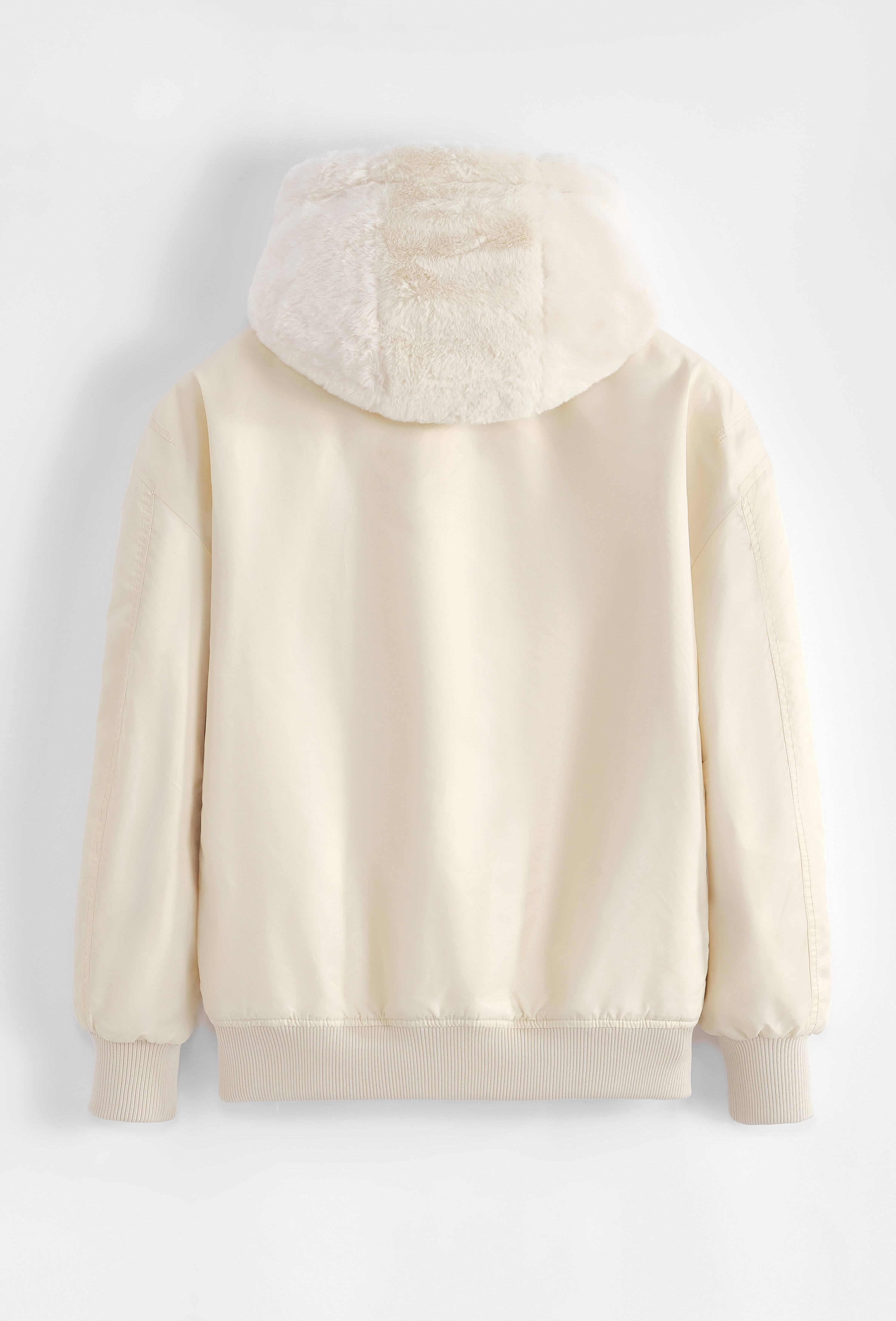 Veste réversible beige nylon / fourrure