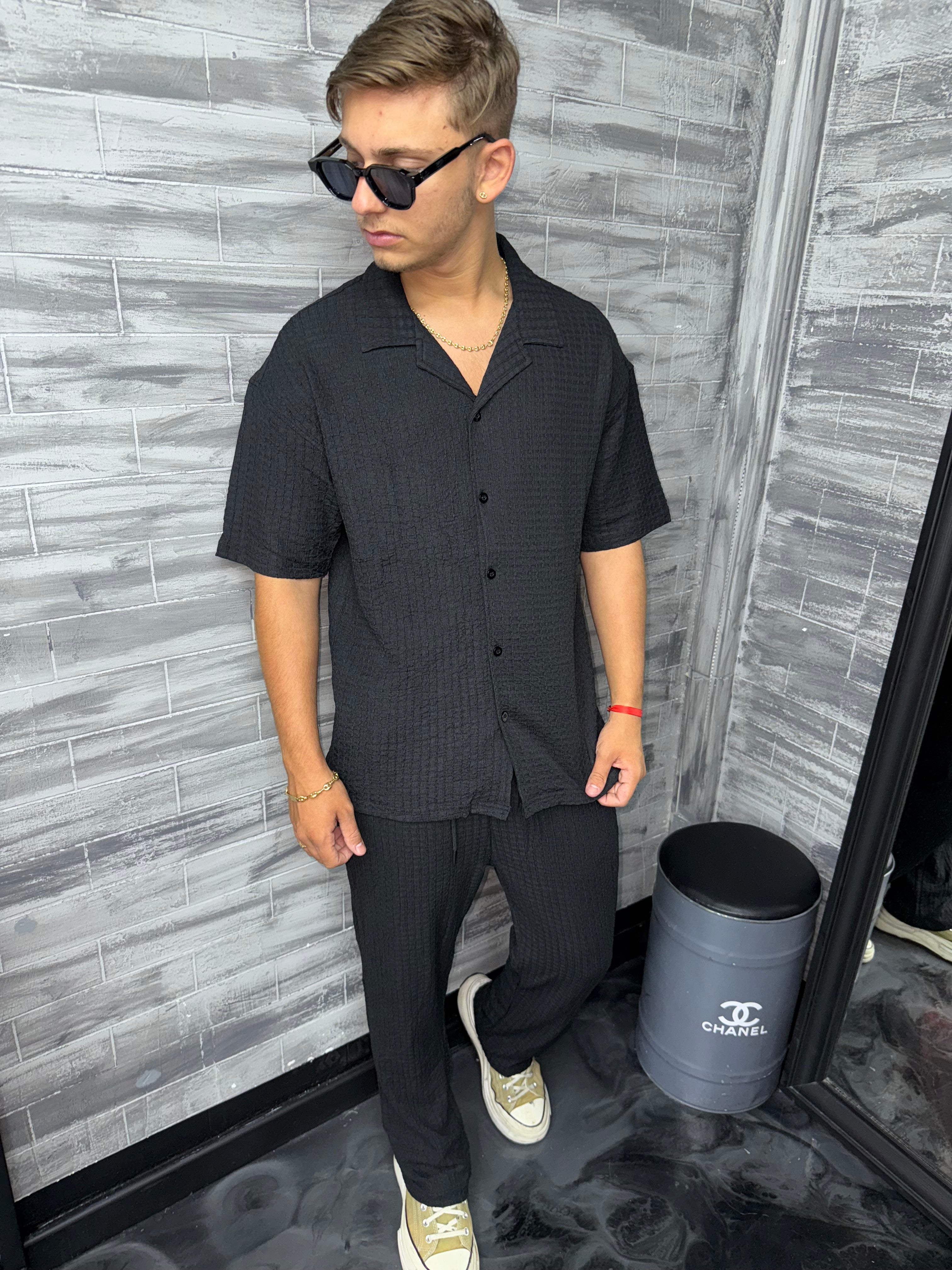 Ensemble Palma chemise + pantalon noir