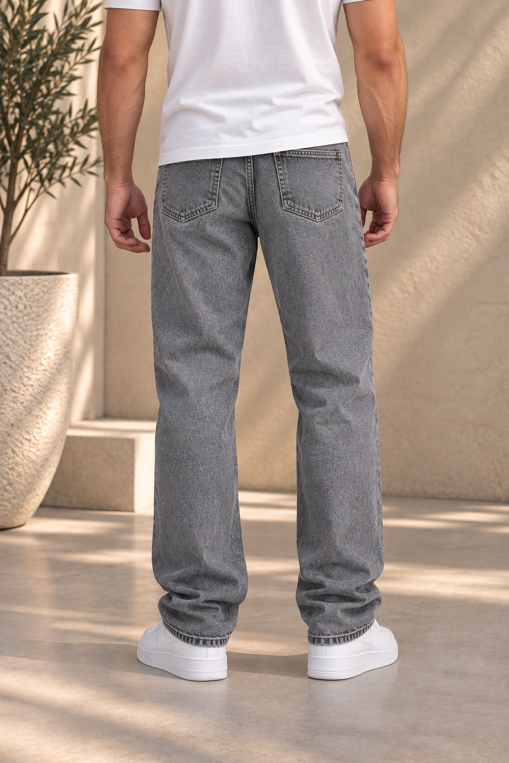 Jean regular / large gris