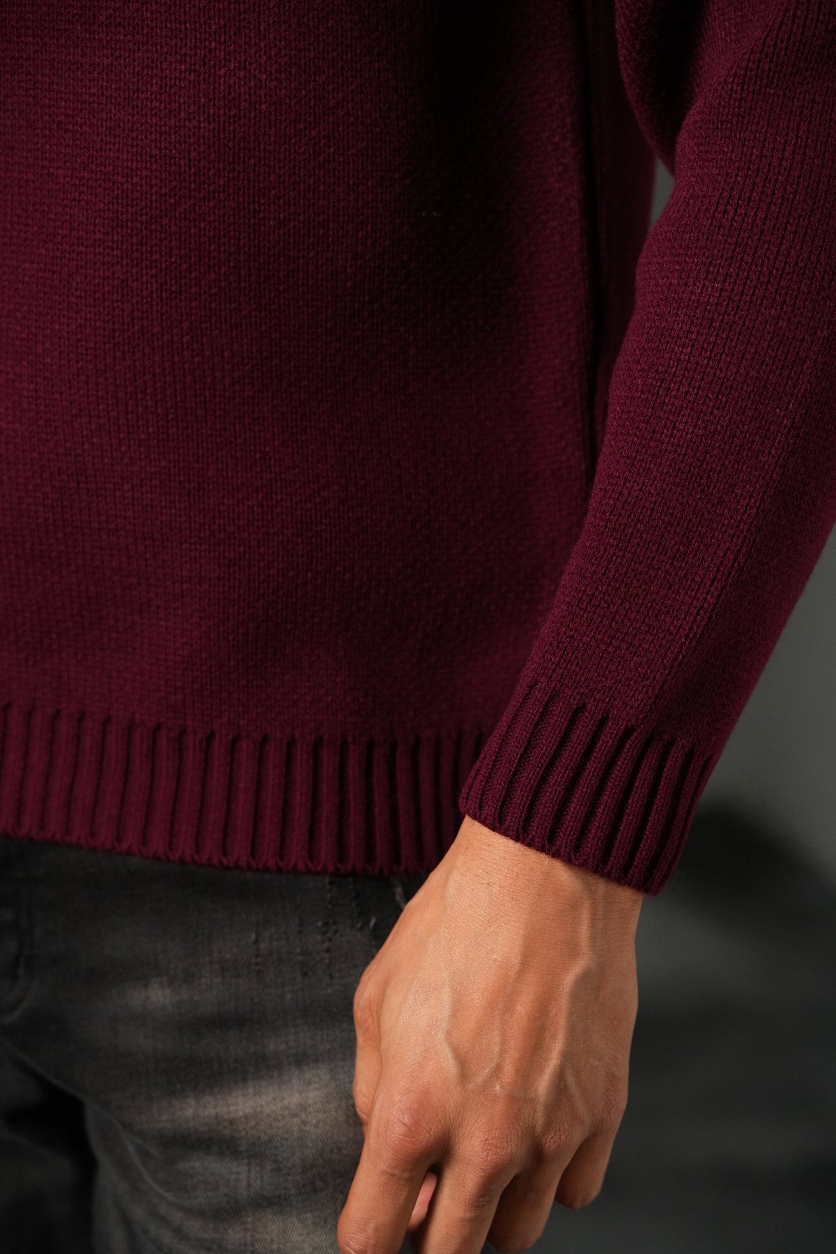 Pull Trèfle bordeaux