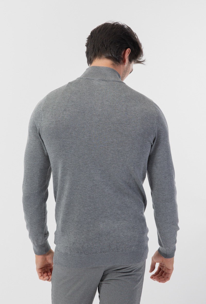 Pull Col montant gris