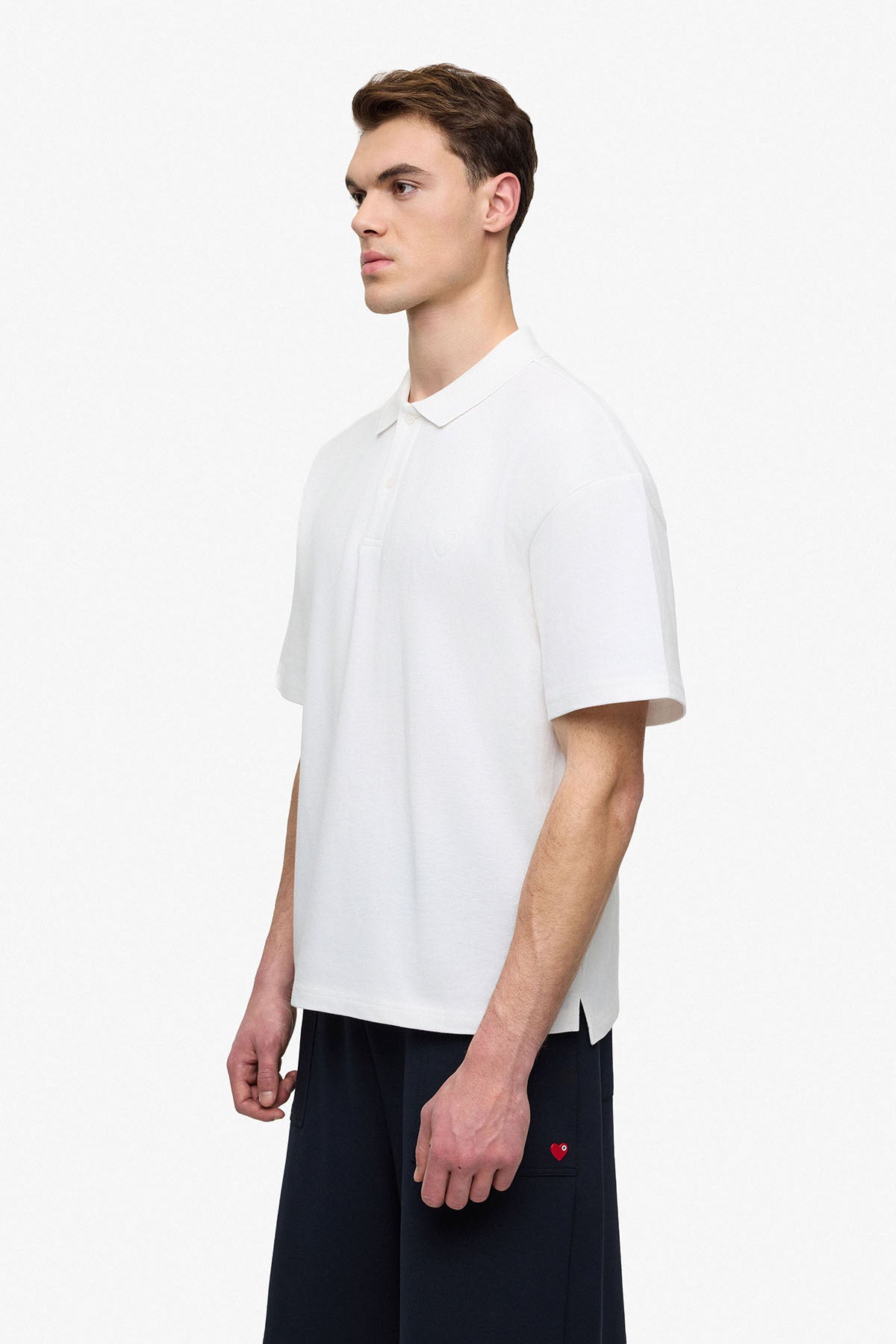 Polo petit cœur blanc