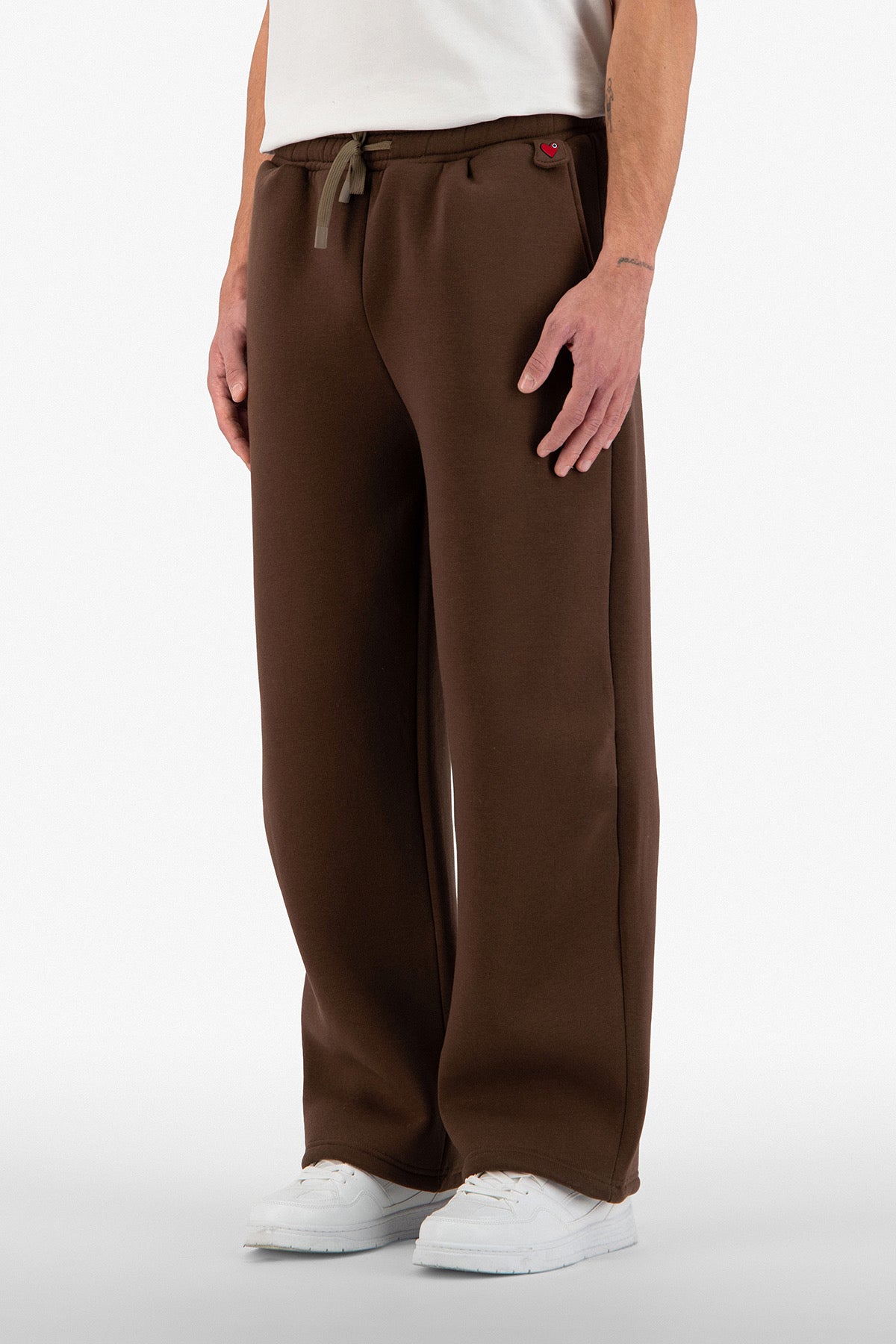 Pantalon jogging marron petit cœur