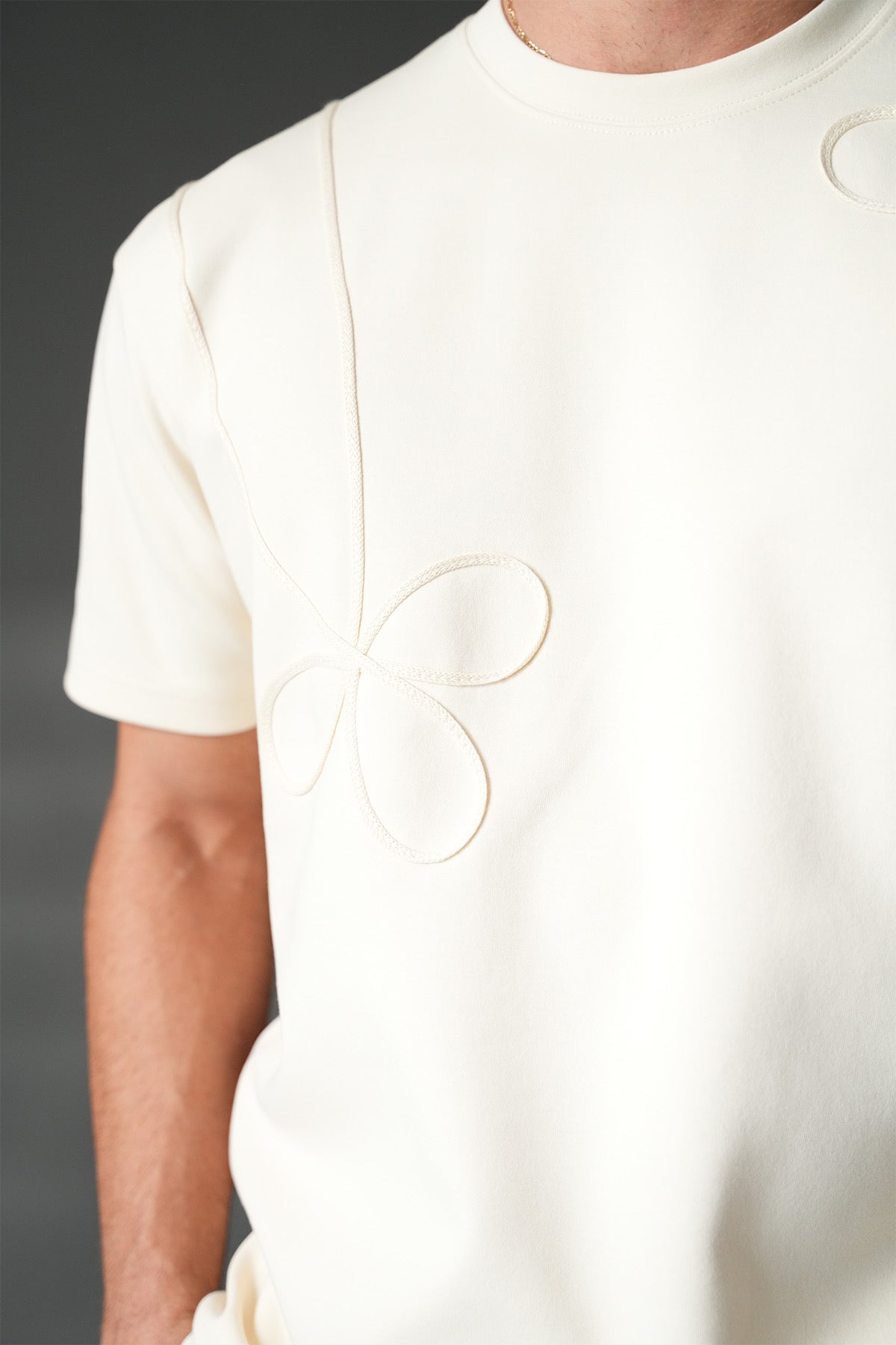 Ensemble beige Brodé T-shirt + pantalon