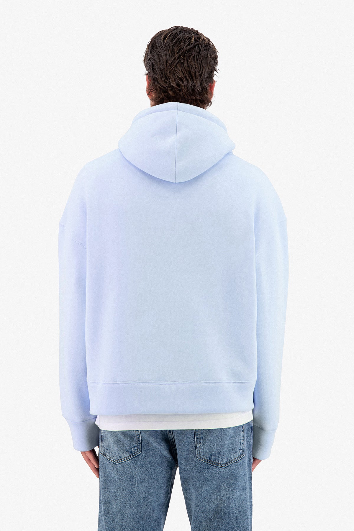 Sweat capuche bleu petit cœur