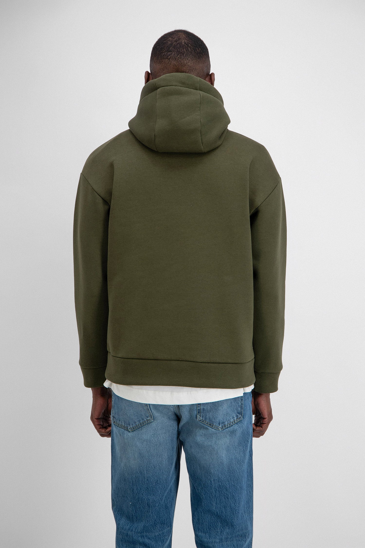 Sweat capuche kaki Cœur rouge