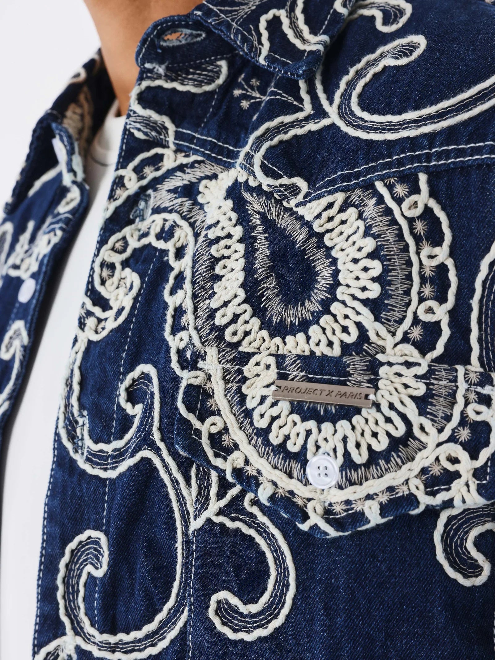 PXP - Veste en jean bandana brodée