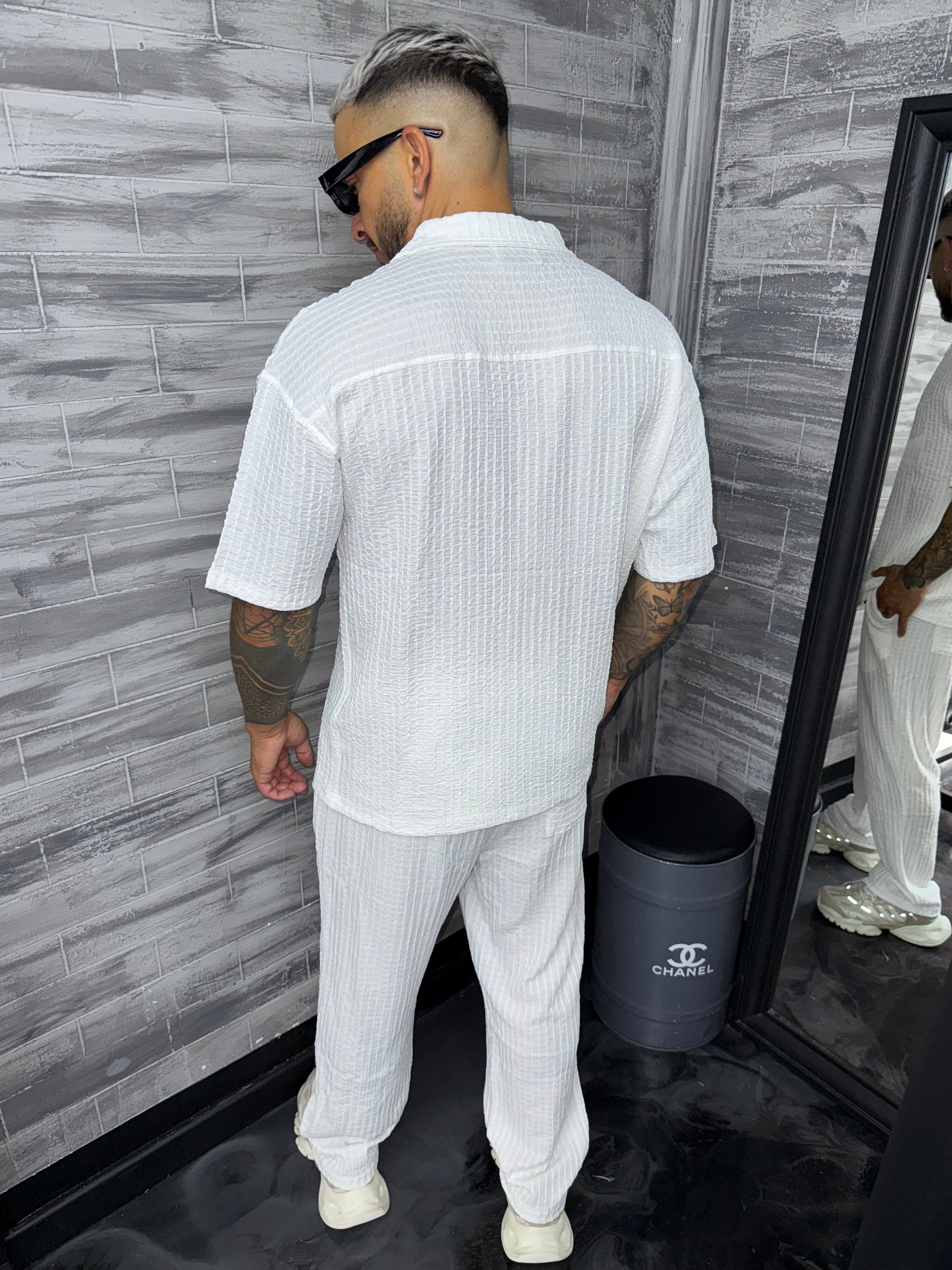 Ensemble Palma chemise + pantalon blanc