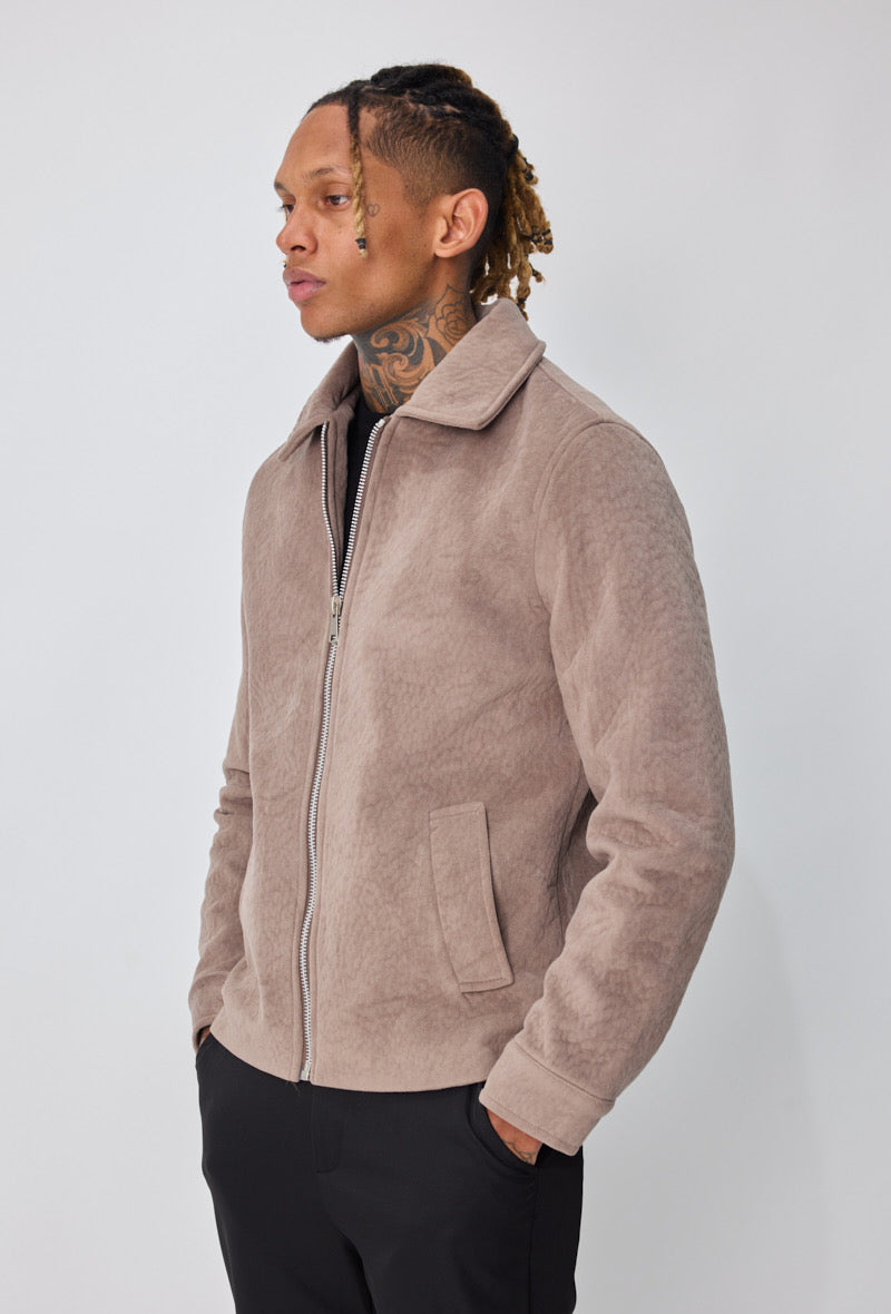 Veste daim marron clair