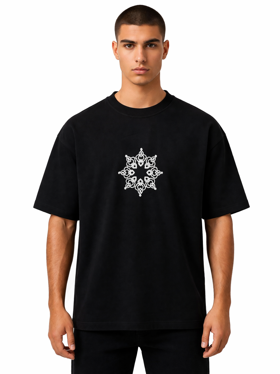 T-shirt oversize Respire brodé noir