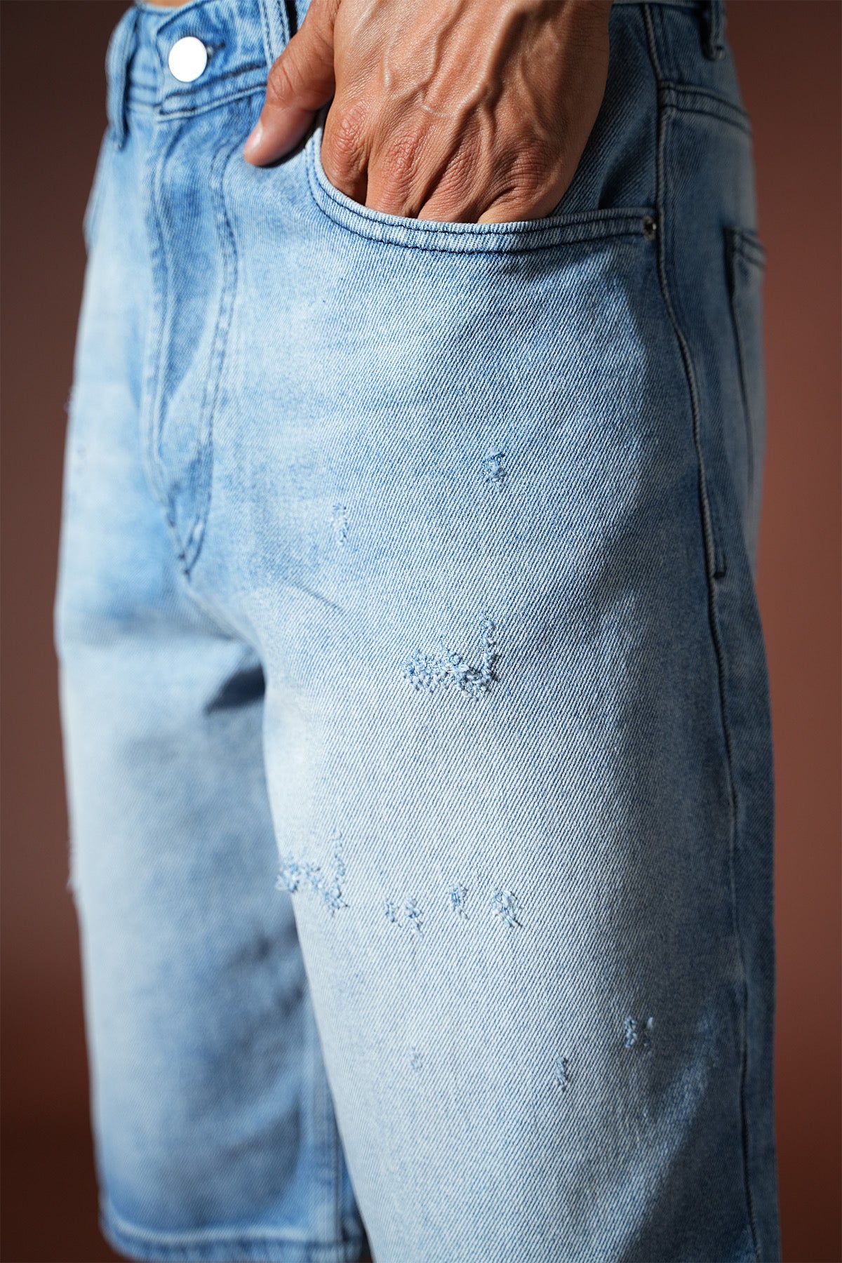 Short Jean bermuda bleu clair