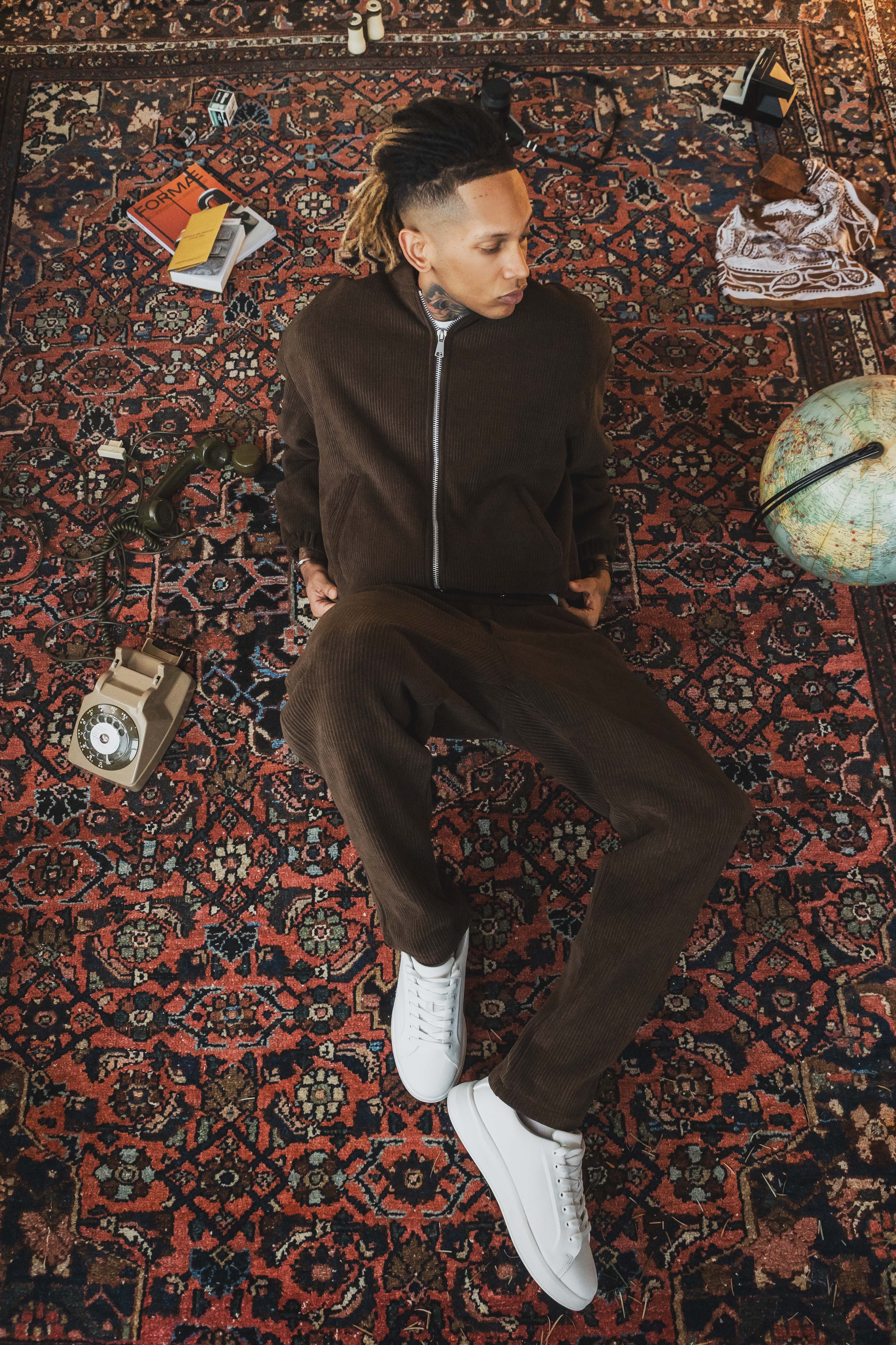 Ensemble velvet marron