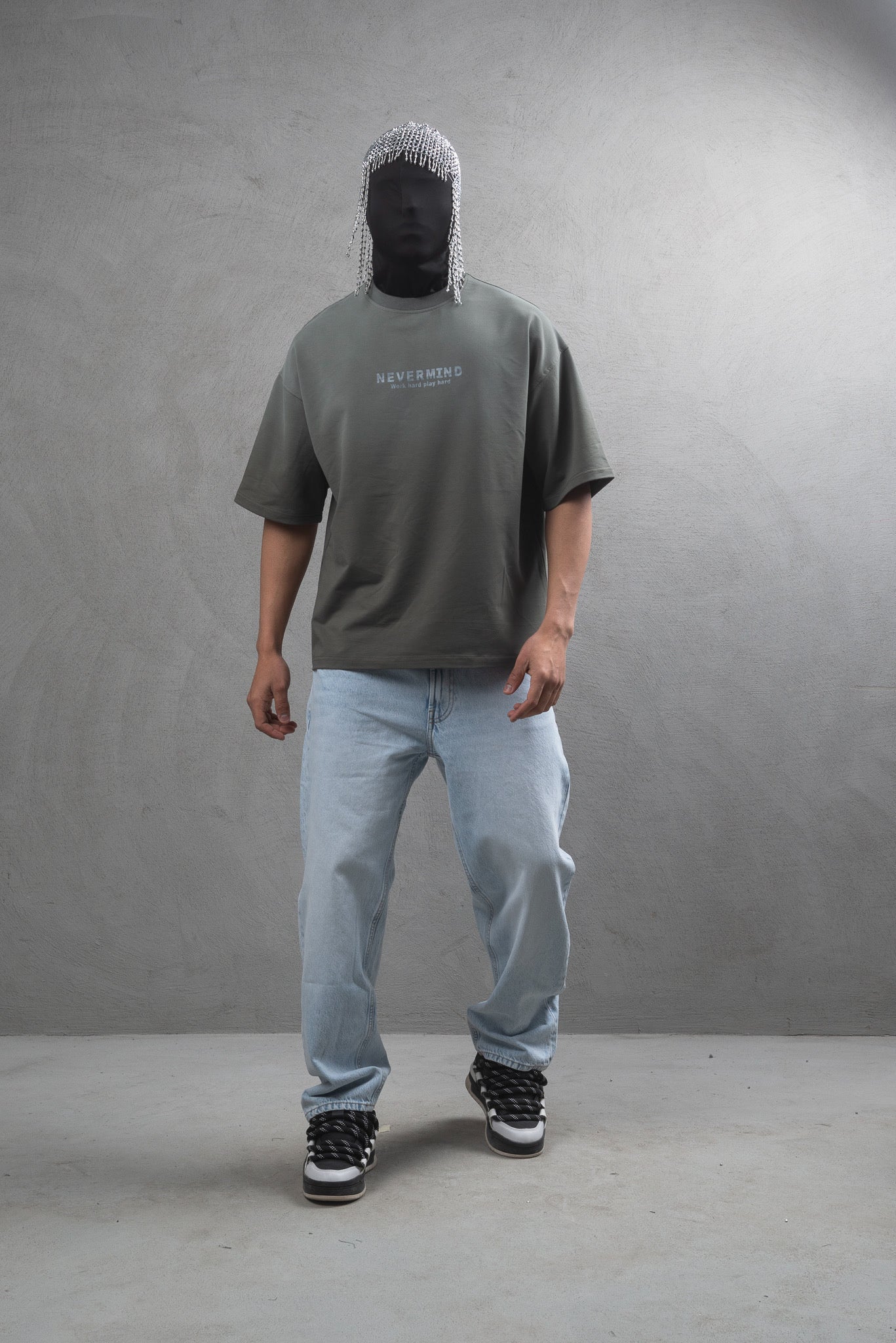 T-shirt Oversize Nevermind kaki