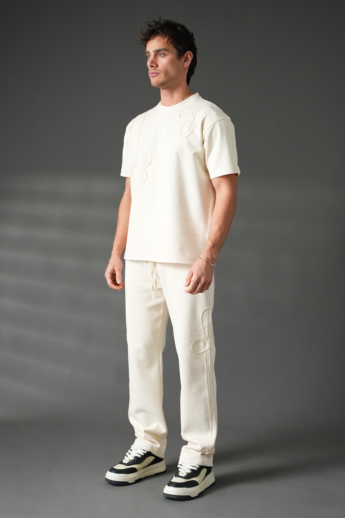 Ensemble beige Brodé T-shirt + pant