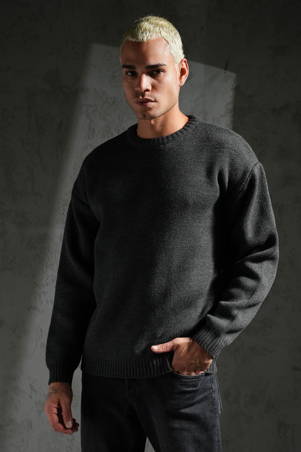 Pull épais maille anthracite