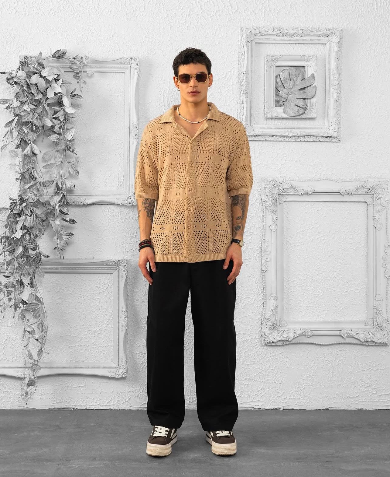 Chemise maille Tulum beige
