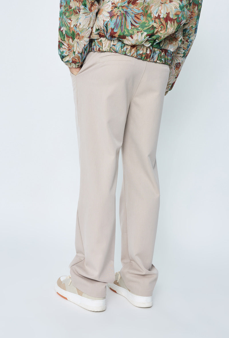 Pantalon beige coupe droite