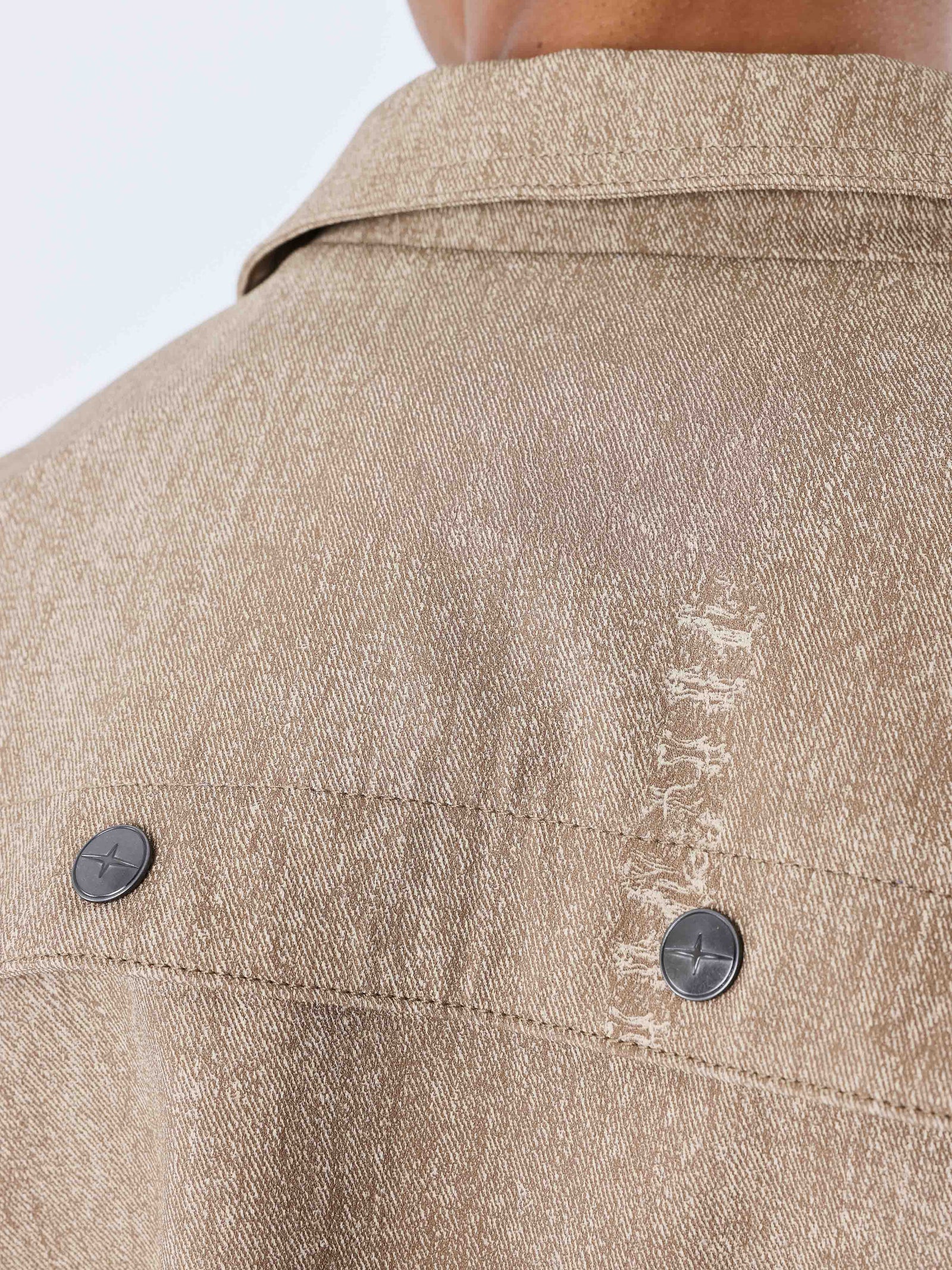 PXP - Veste similicuir marron effet denim