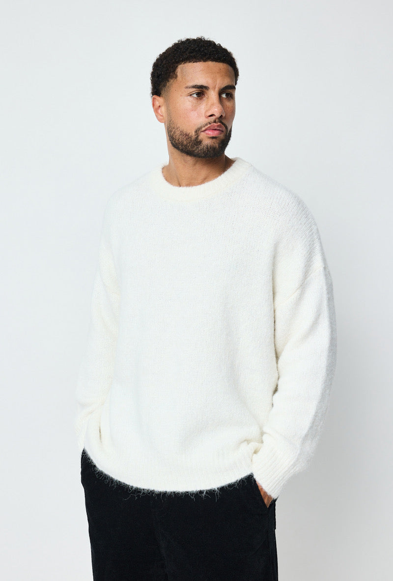 Pull fourrure blanc