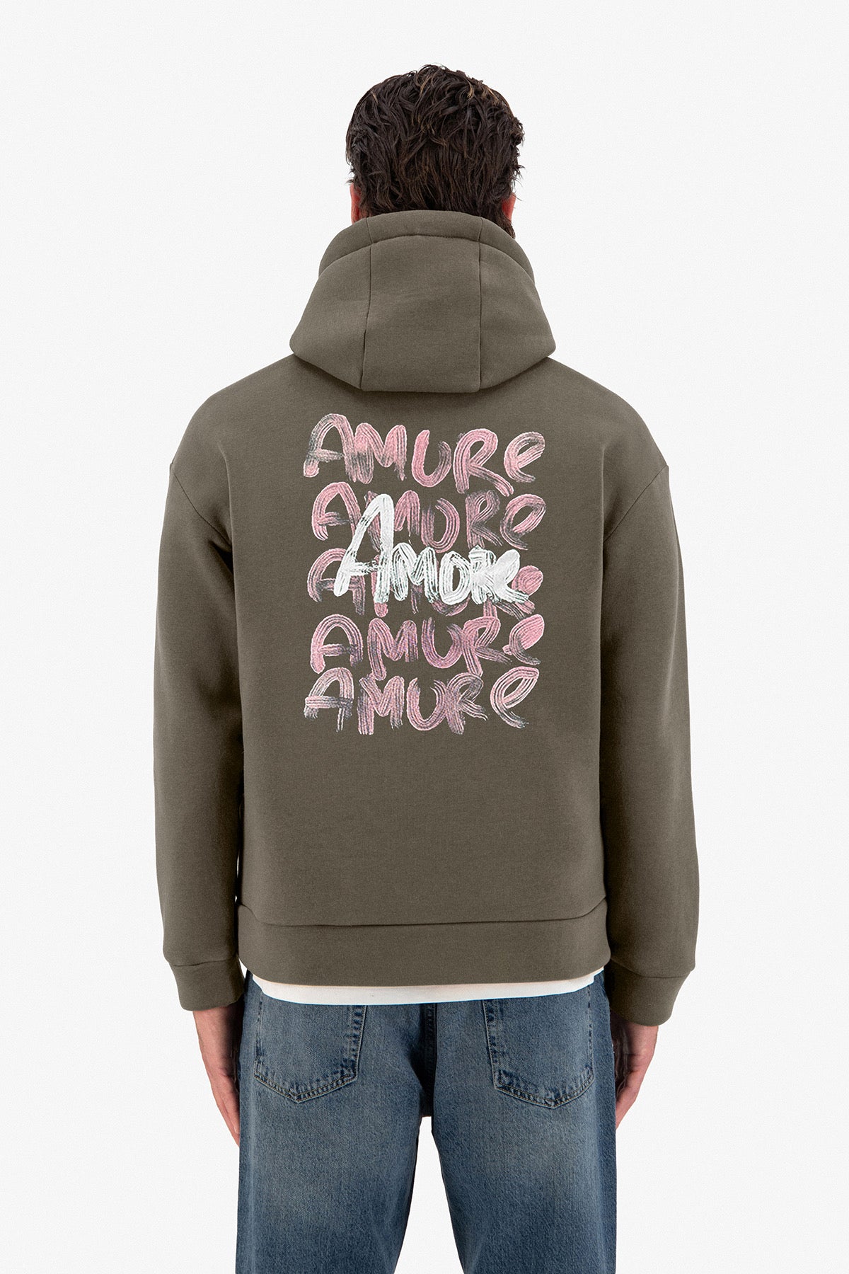 Sweat capuche kaki Amore