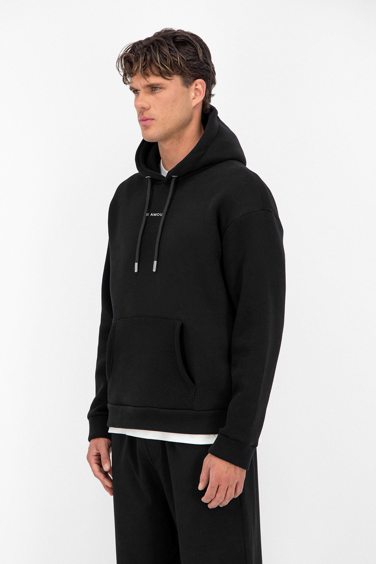 Sweat capuche noir Amore