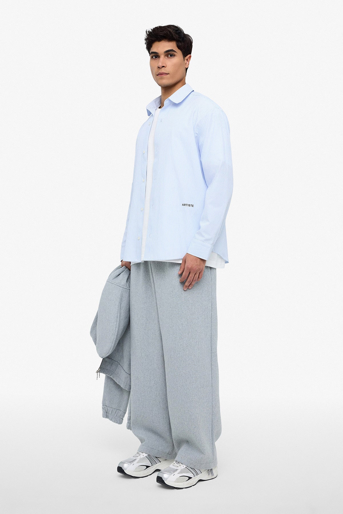 Chemise manche longue ART bleu / blanc