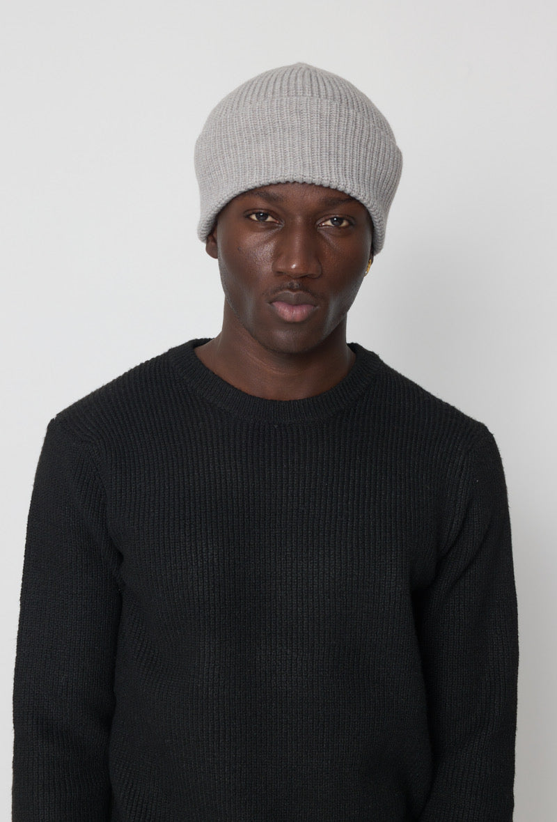 Bonnet maille gris