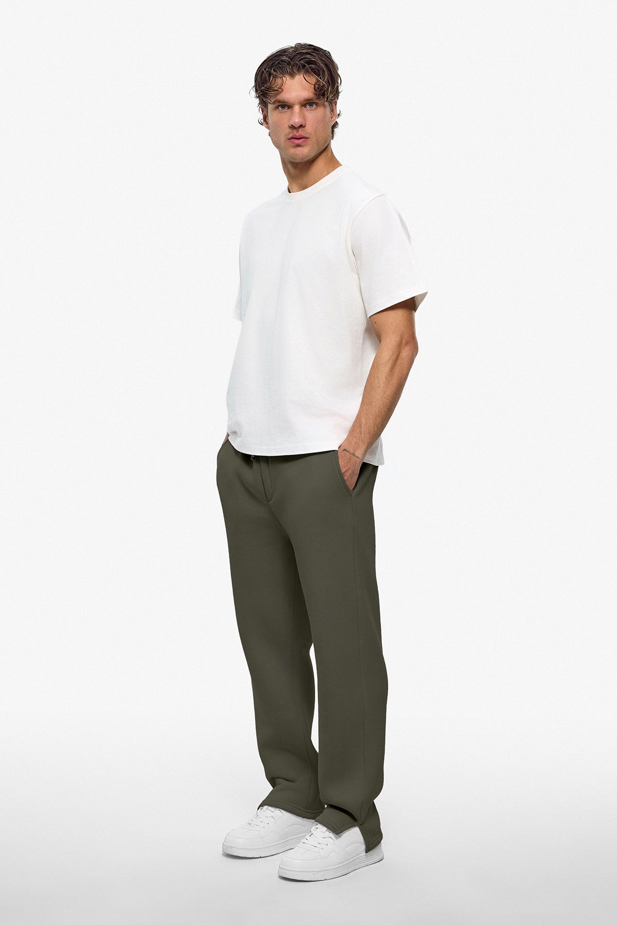 Pantalon jogg fente kaki